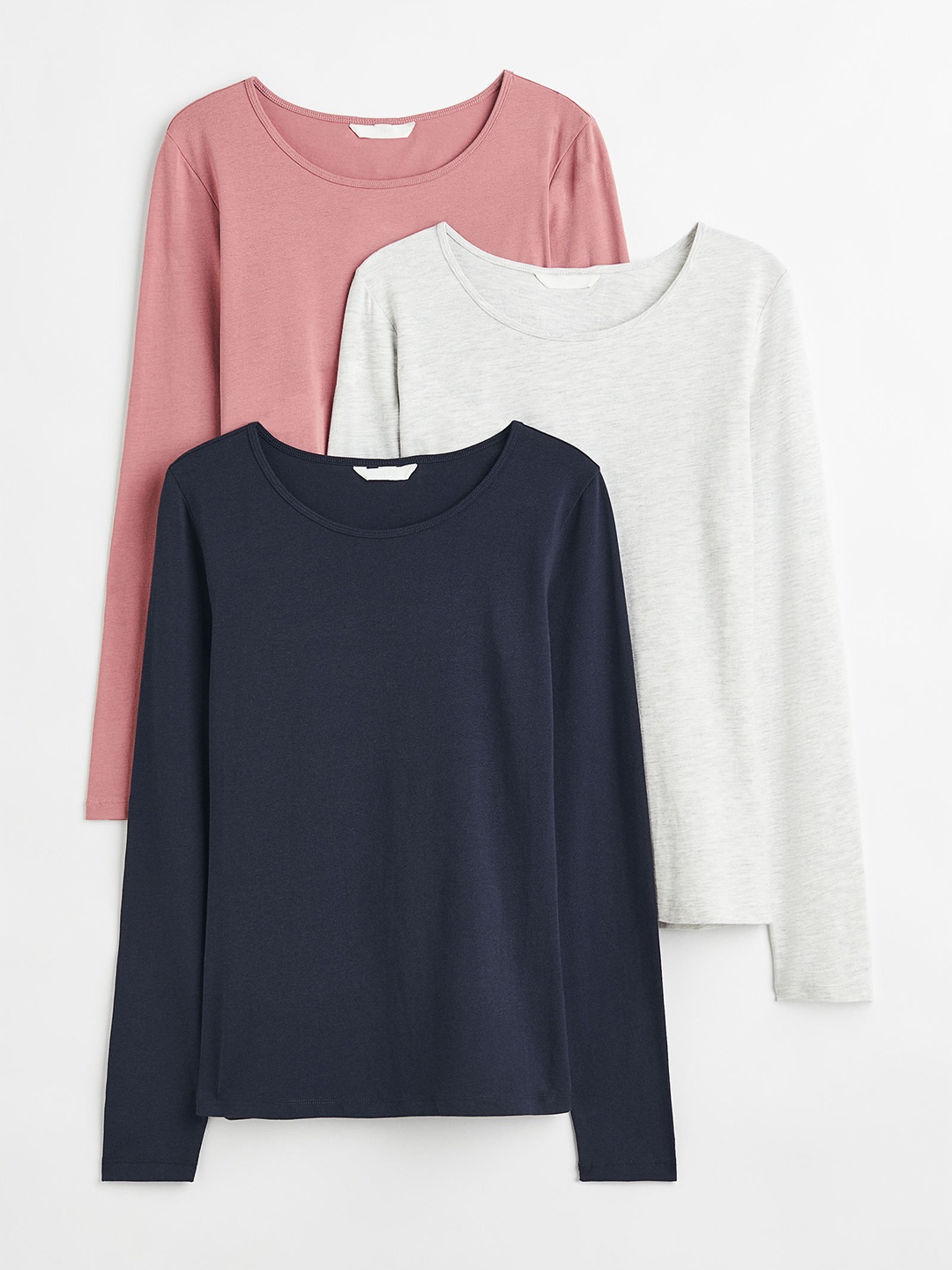 

H&M 3-Pack Jersey Tops, Blue