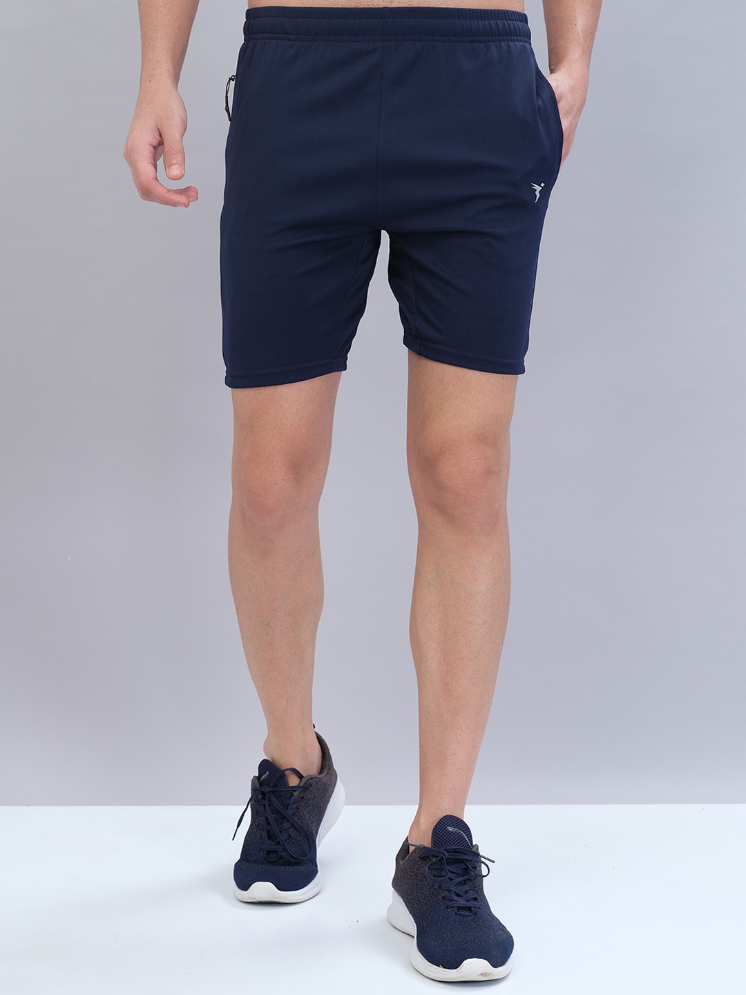 

Technosport Men Mid-Rise Slim Fit Sports Shorts with Antimicrobial Technology, Navy blue
