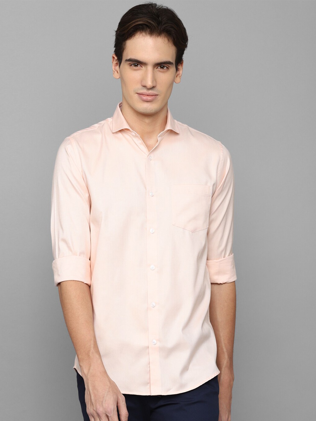 

Allen Solly Spread Collar Slim Fit Pure Cotton Casual Shirt, Peach