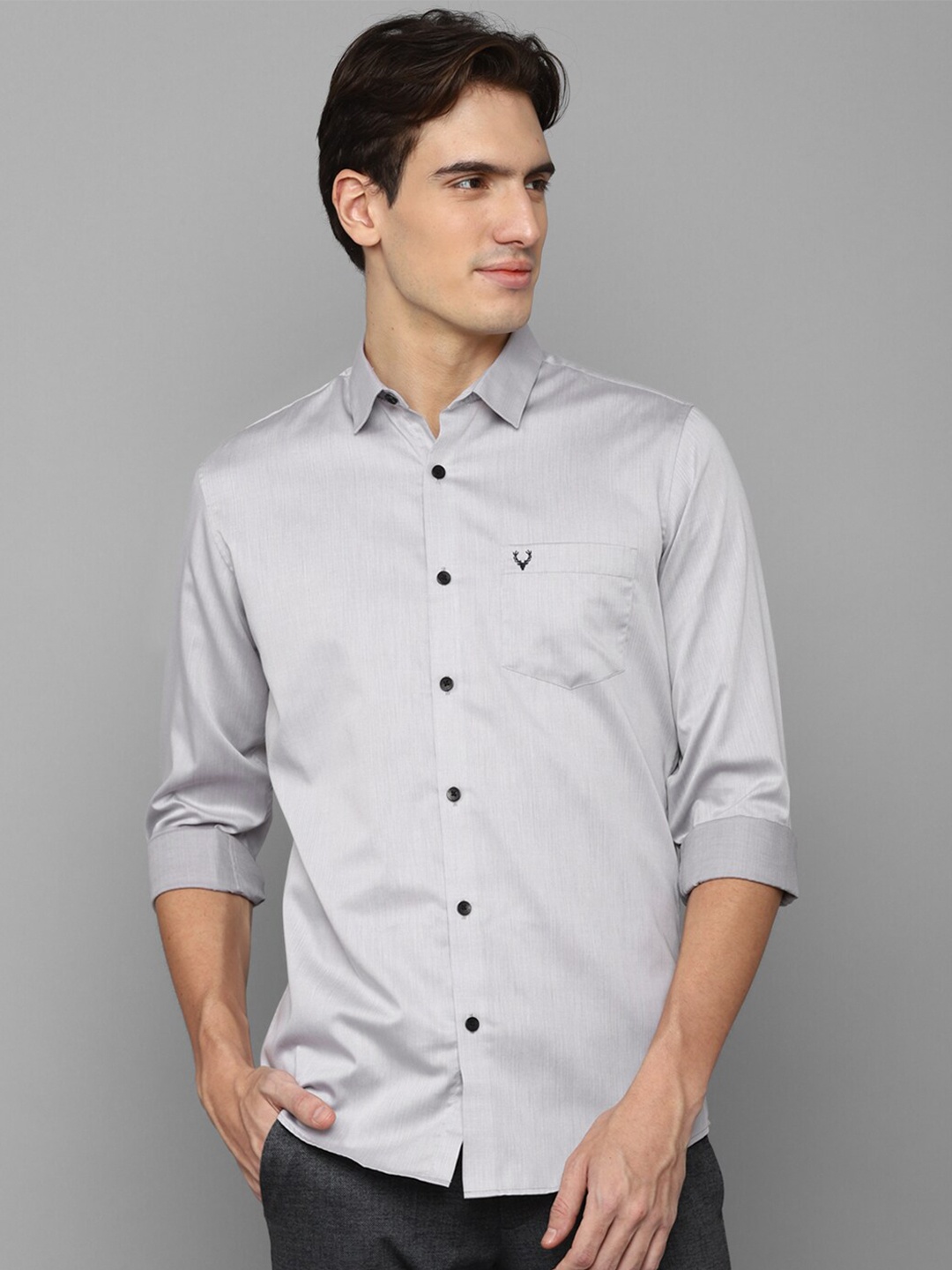 

Allen Solly Slim Fit Pure Cotton Casual Shirt, Grey