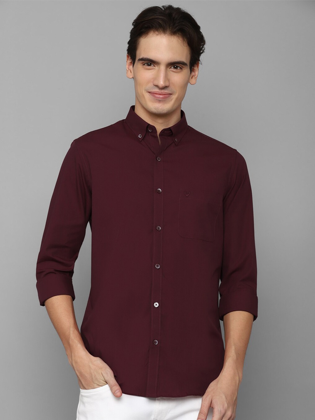 

Allen Solly Slim Fit Pure Cotton Casual Shirt, Maroon