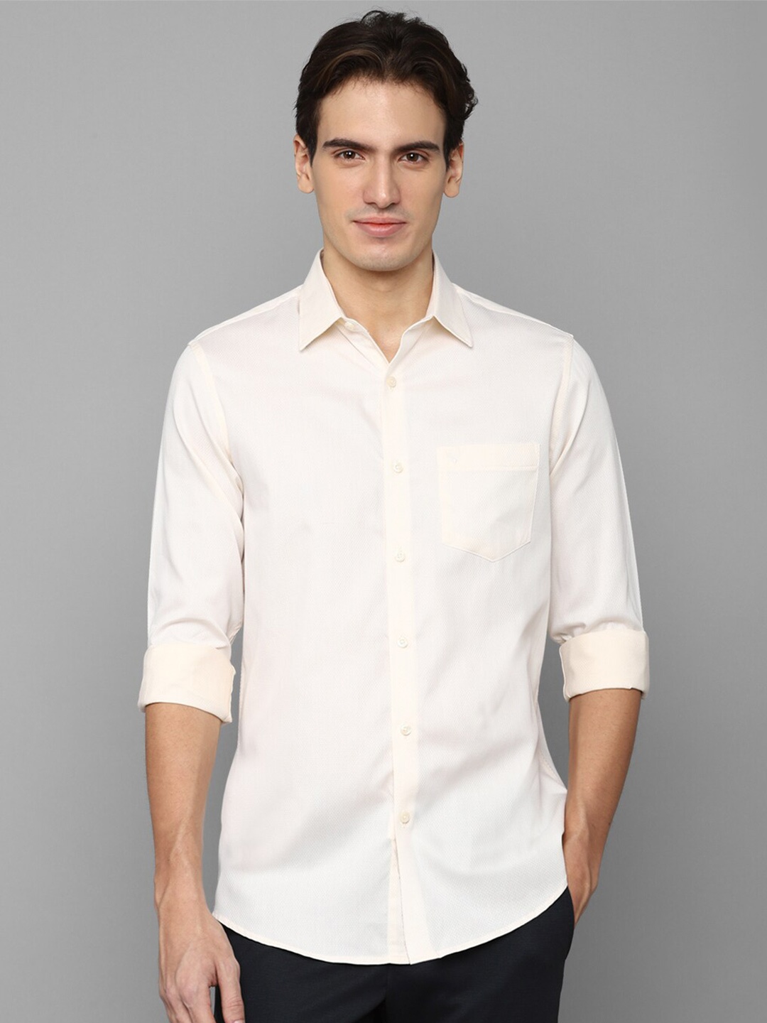 

Allen Solly Slim Fit Pure Cotton Casual Shirt, Cream