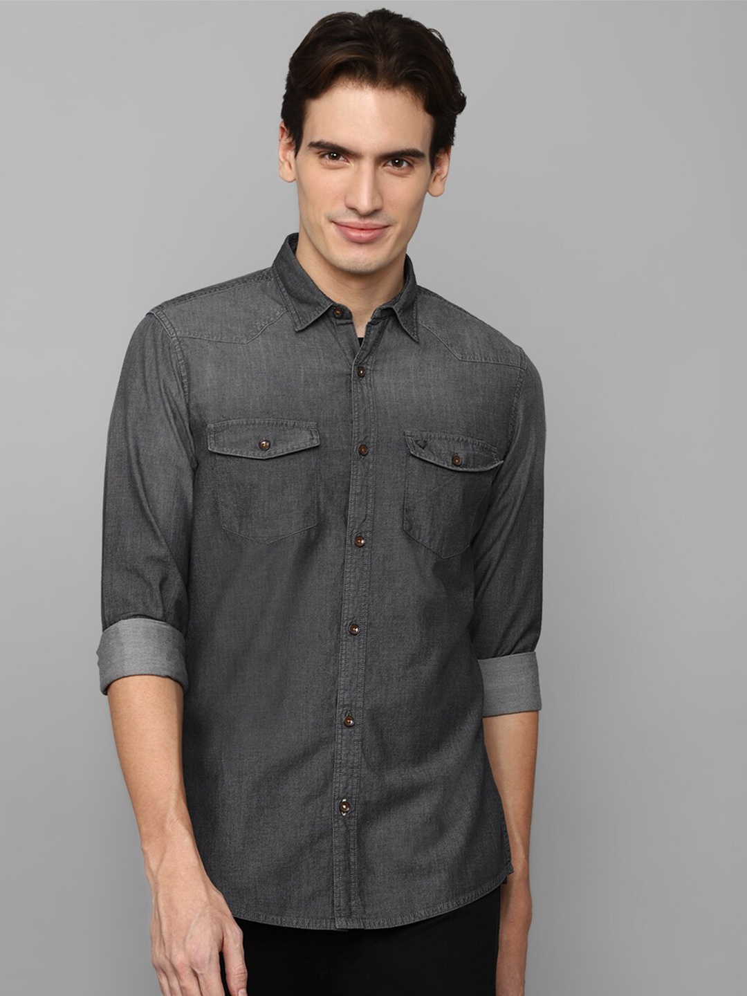 

Allen Solly Faded Pure Cotton Casual Shirt, Grey
