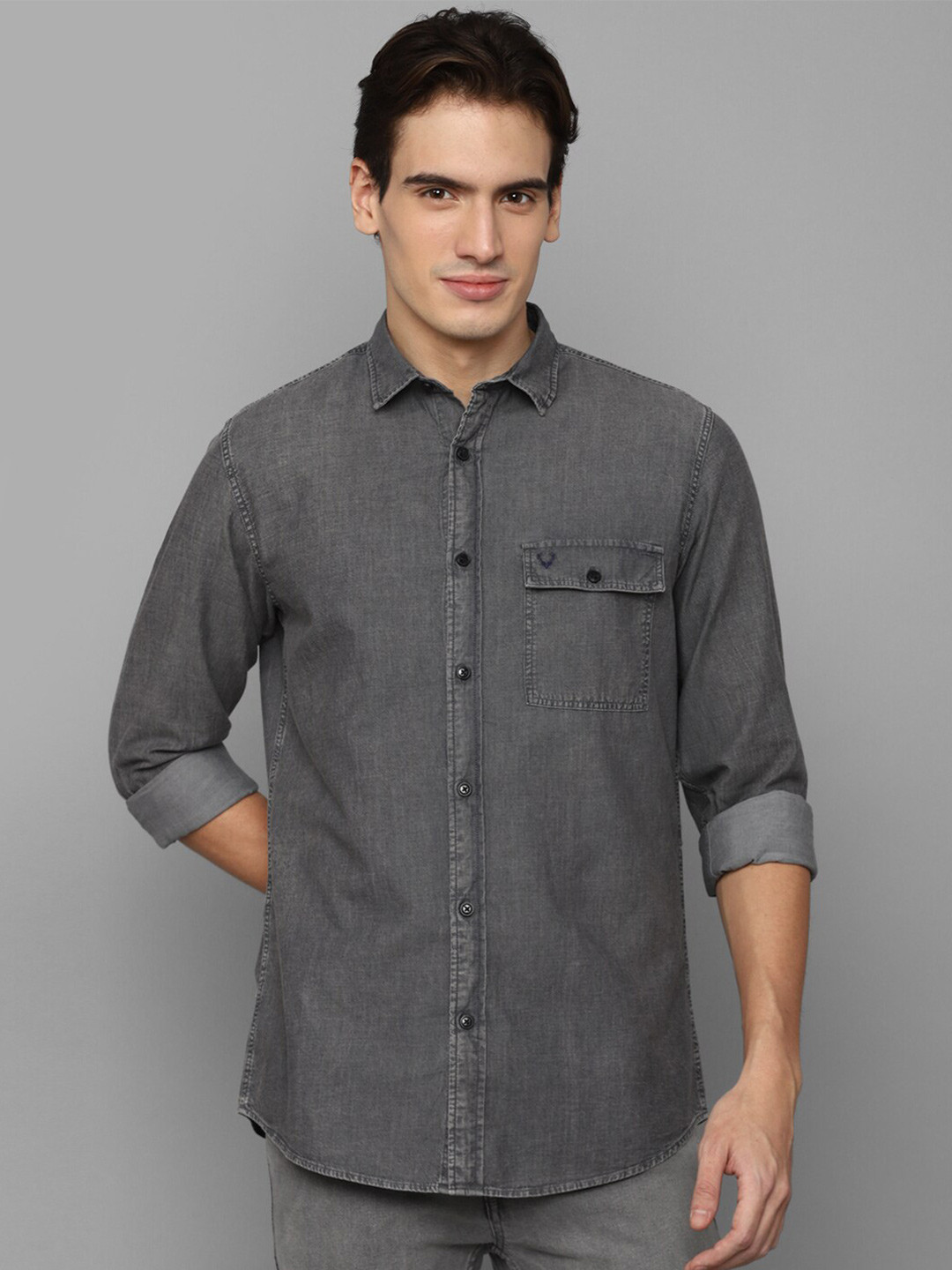 

Allen Solly Slim Fit Pure Cotton Casual Shirt, Grey