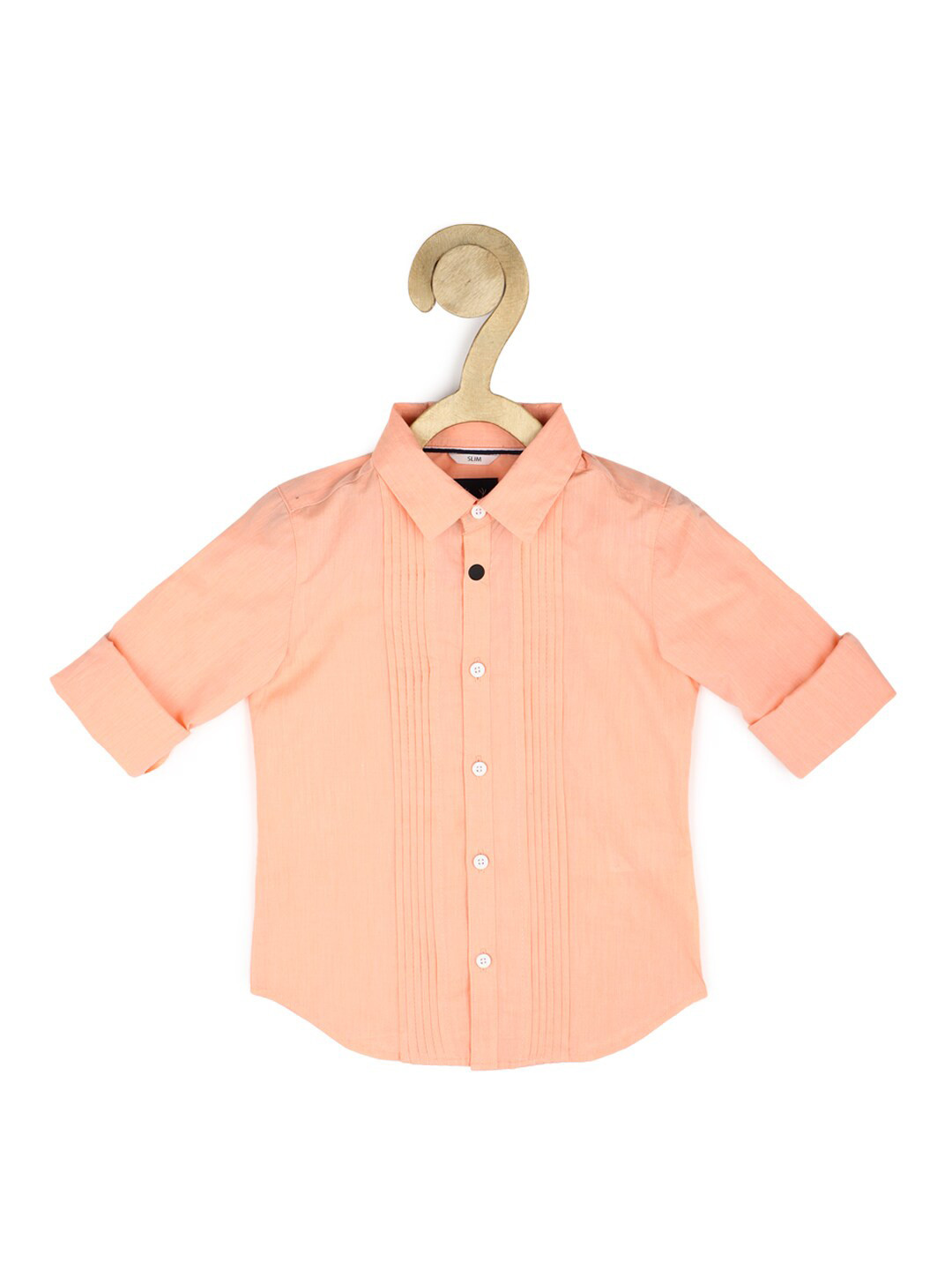 

Allen Solly Junior Boys Pleated Slim Fit Formal Cotton Shirt, Peach