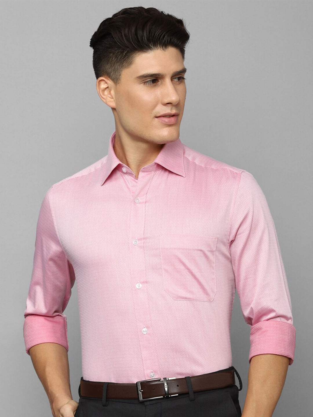 

Louis Philippe Men Printed Cotton Formal Shirt, Pink