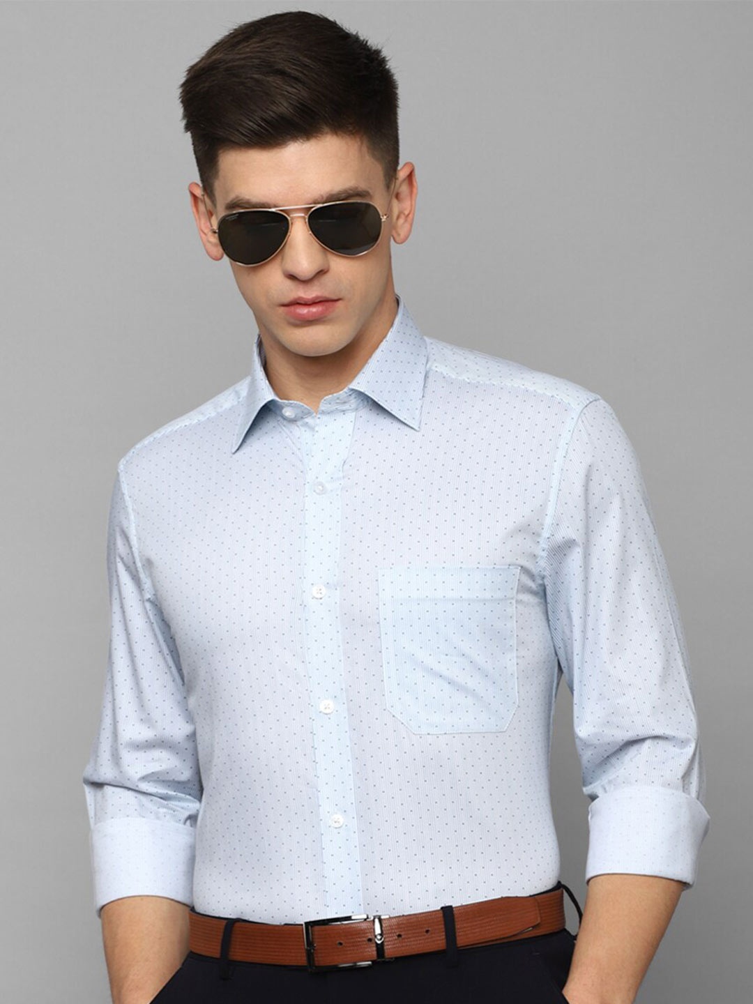 

Louis Philippe Printed Formal Shirt, Blue