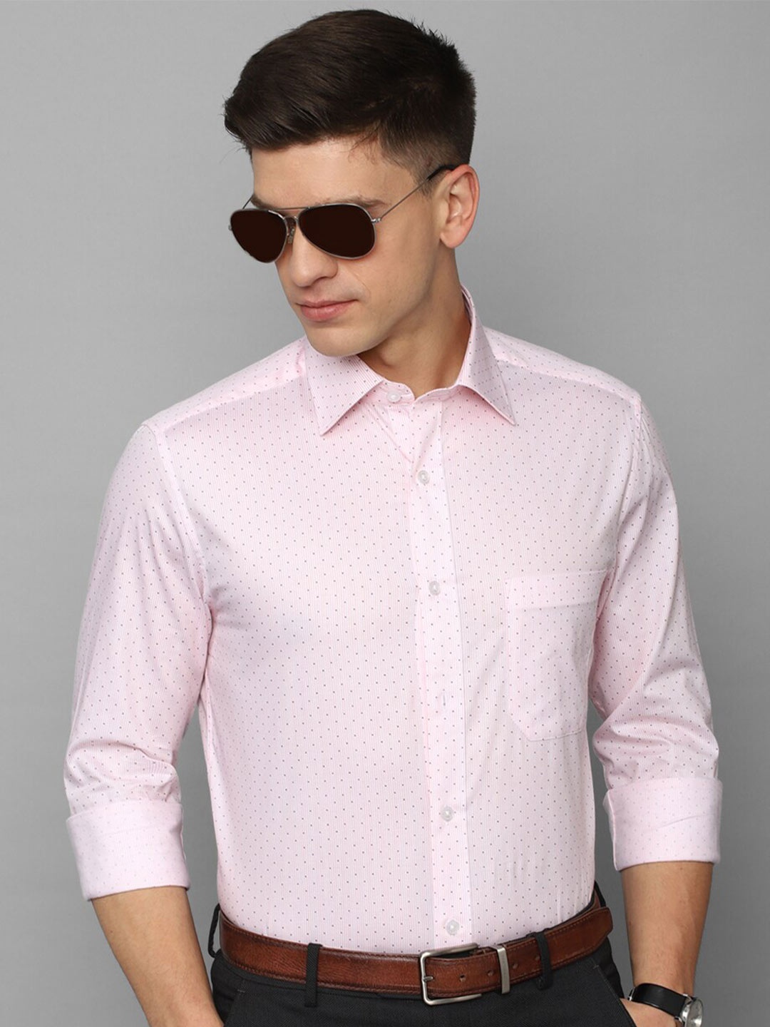 

Louis Philippe Printed Formal Shirt, Pink