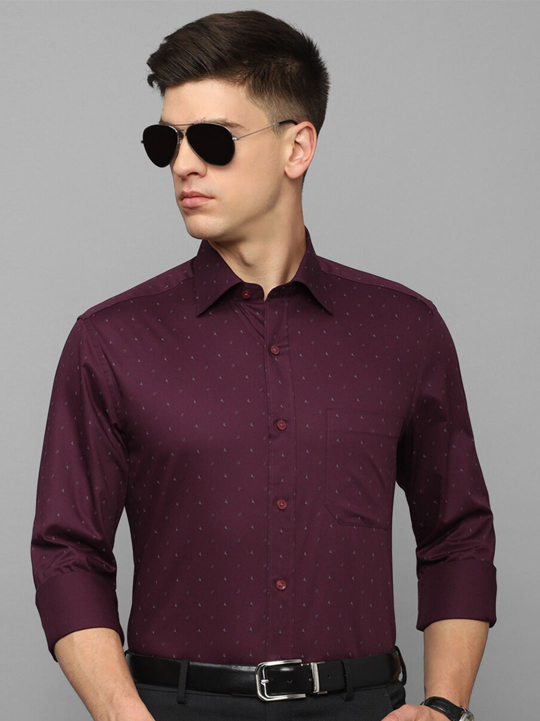 

Louis Philippe Printed Formal Shirt, Maroon