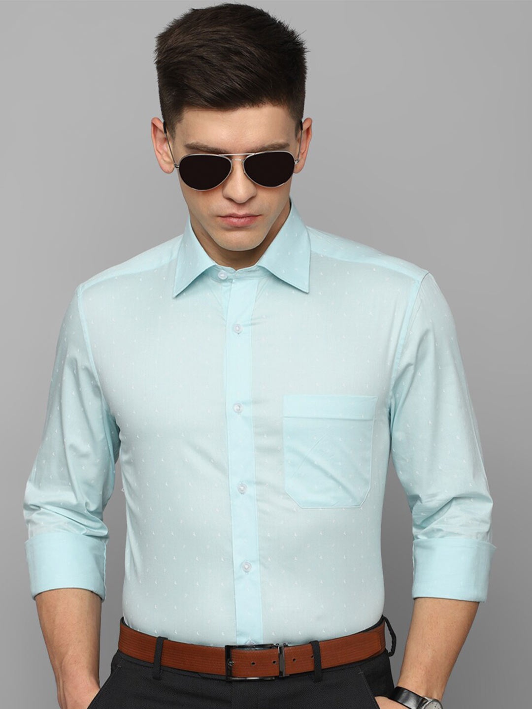 

Louis Philippe Pure Cotton Formal Shirt, Blue
