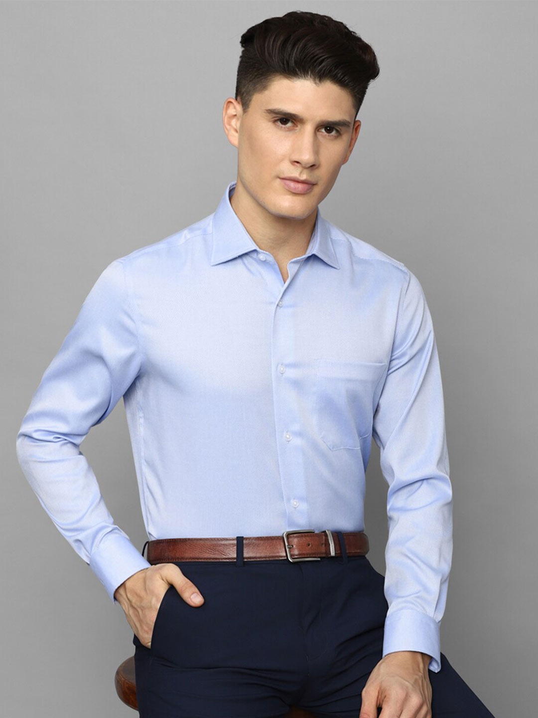 

Louis Philippe Printed Formal Pure Cotton Shirt, Blue