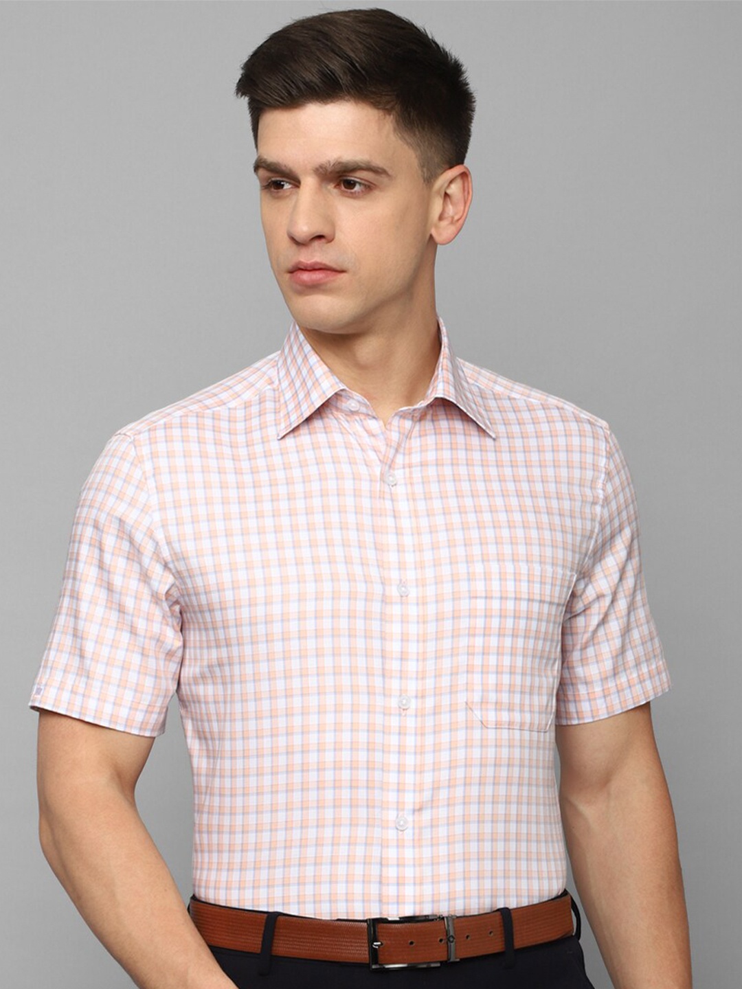 

Louis Philippe Checked Formal Pure Cotton Shirt, Pink