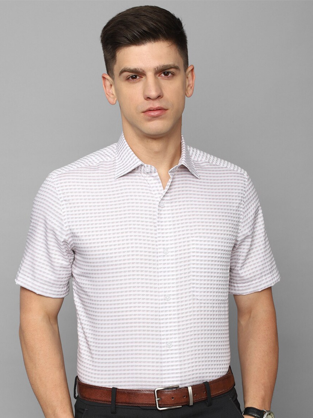

Louis Philippe Printed Formal Pure Cotton Shirt, Grey