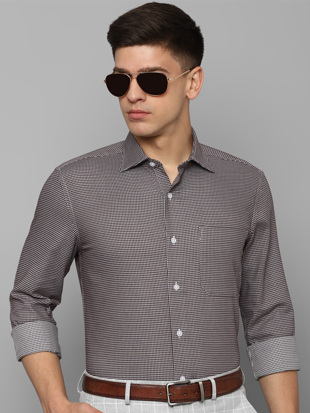 

Louis Philippe Printed Formal Pure Cotton Shirt, Grey