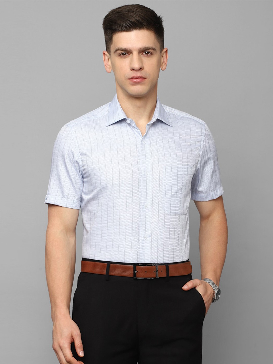 

Louis Philippe Checked Formal Shirt, Blue