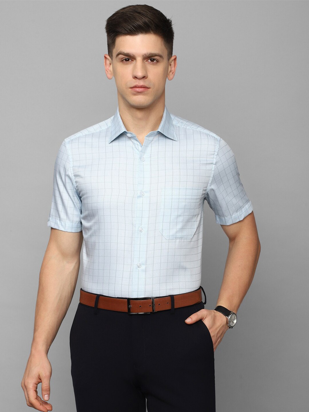 

Louis Philippe Checked Formal Shirt, Blue