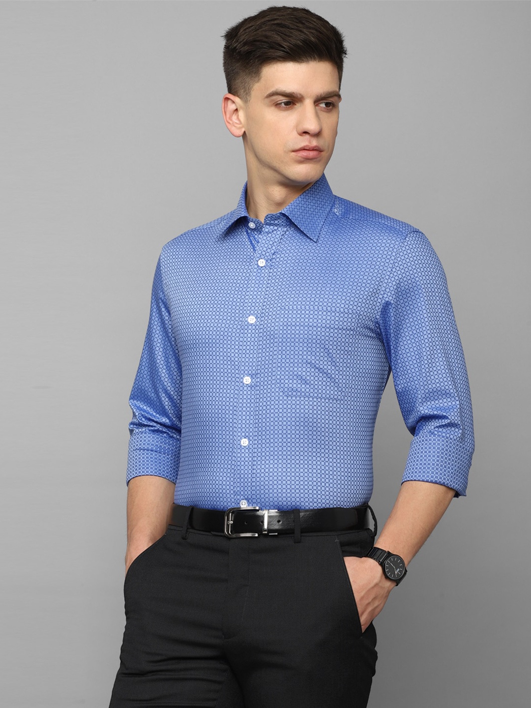 

Louis Philippe Printed Formal Pure Cotton Shirt, Blue