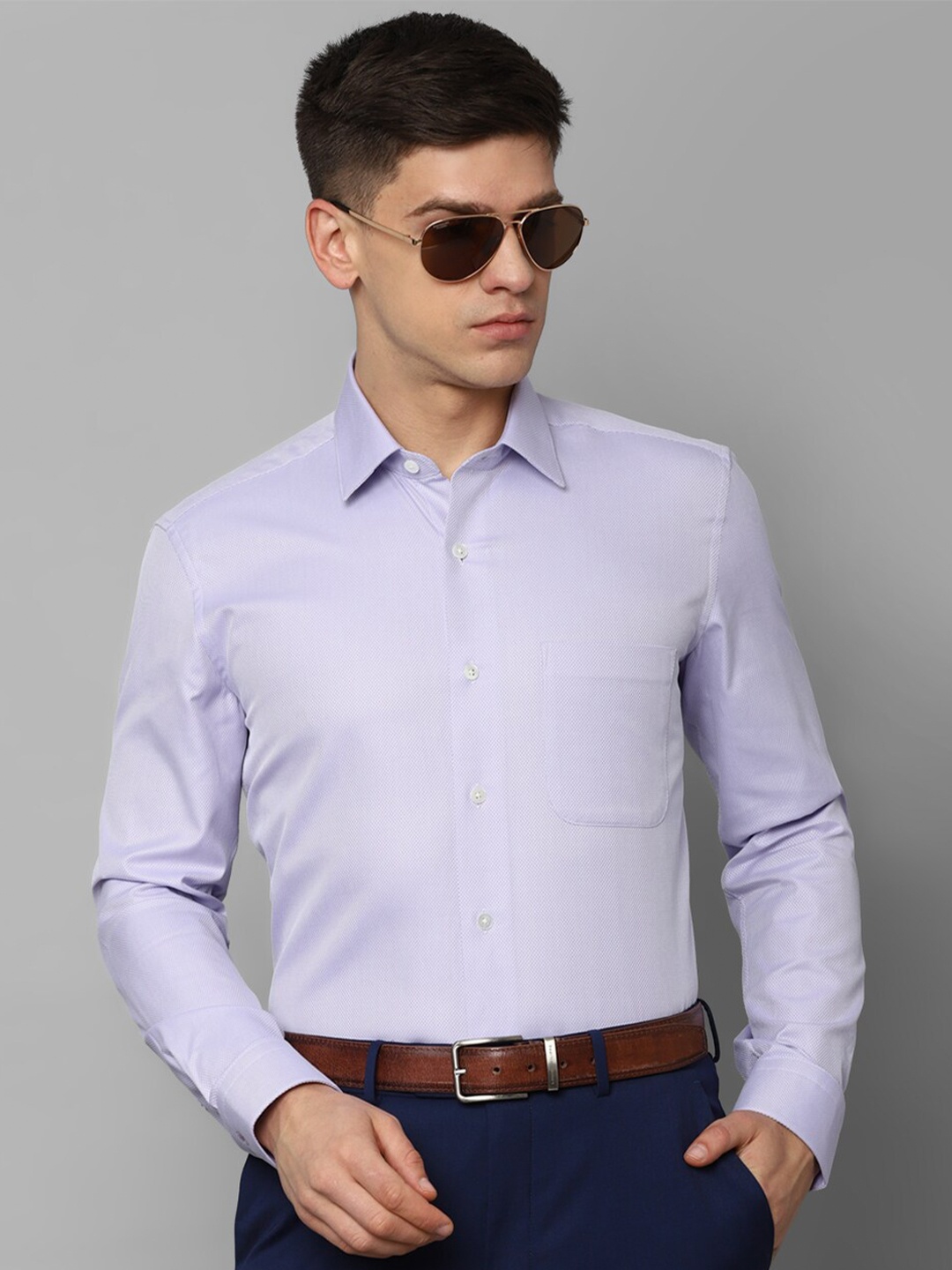 

Luxure by Louis Philippe Men Cotton Slim Fit Formal Shirt, Lavender