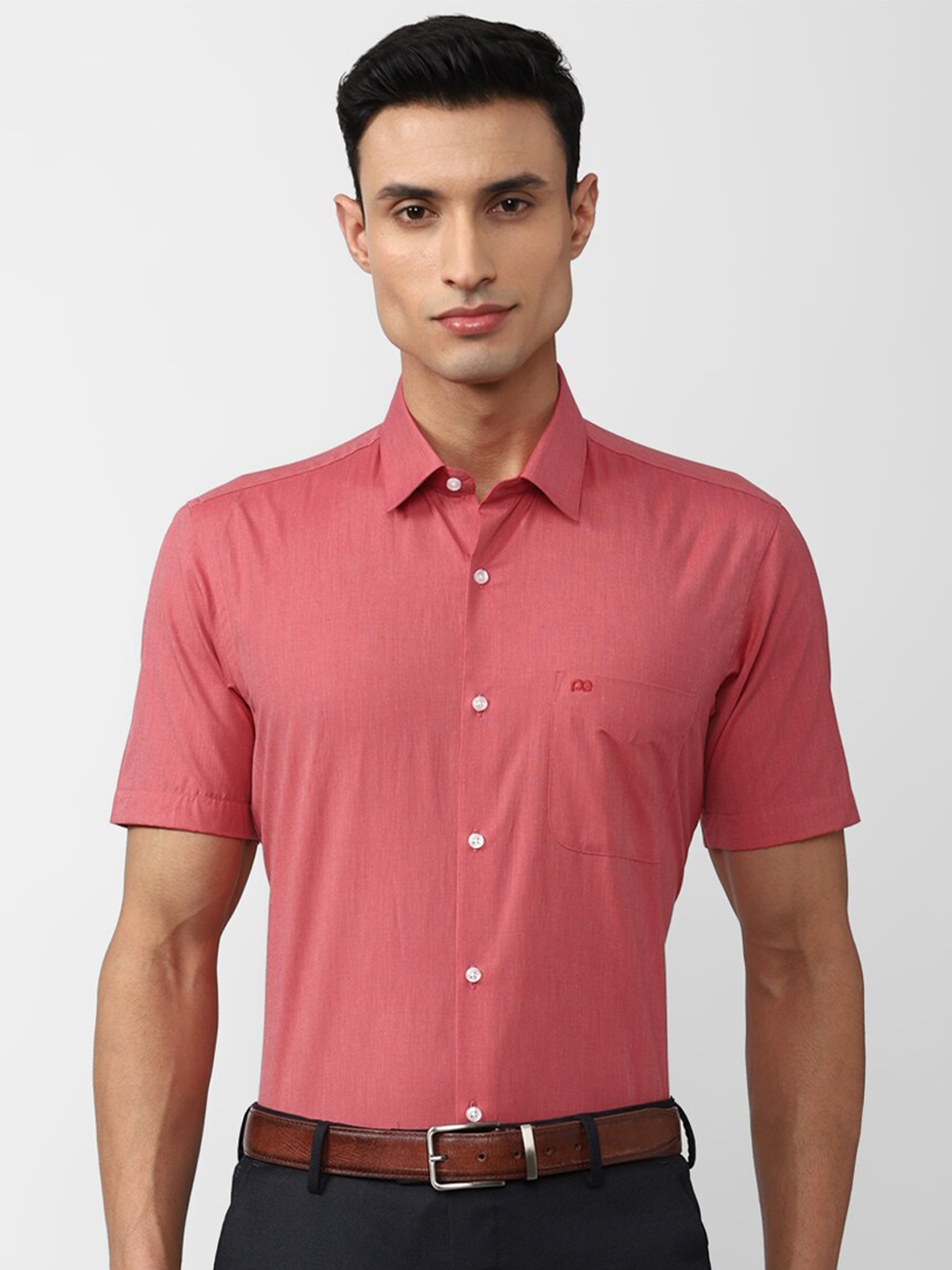 

Peter England Spread Collar Formal Shirt, Pink
