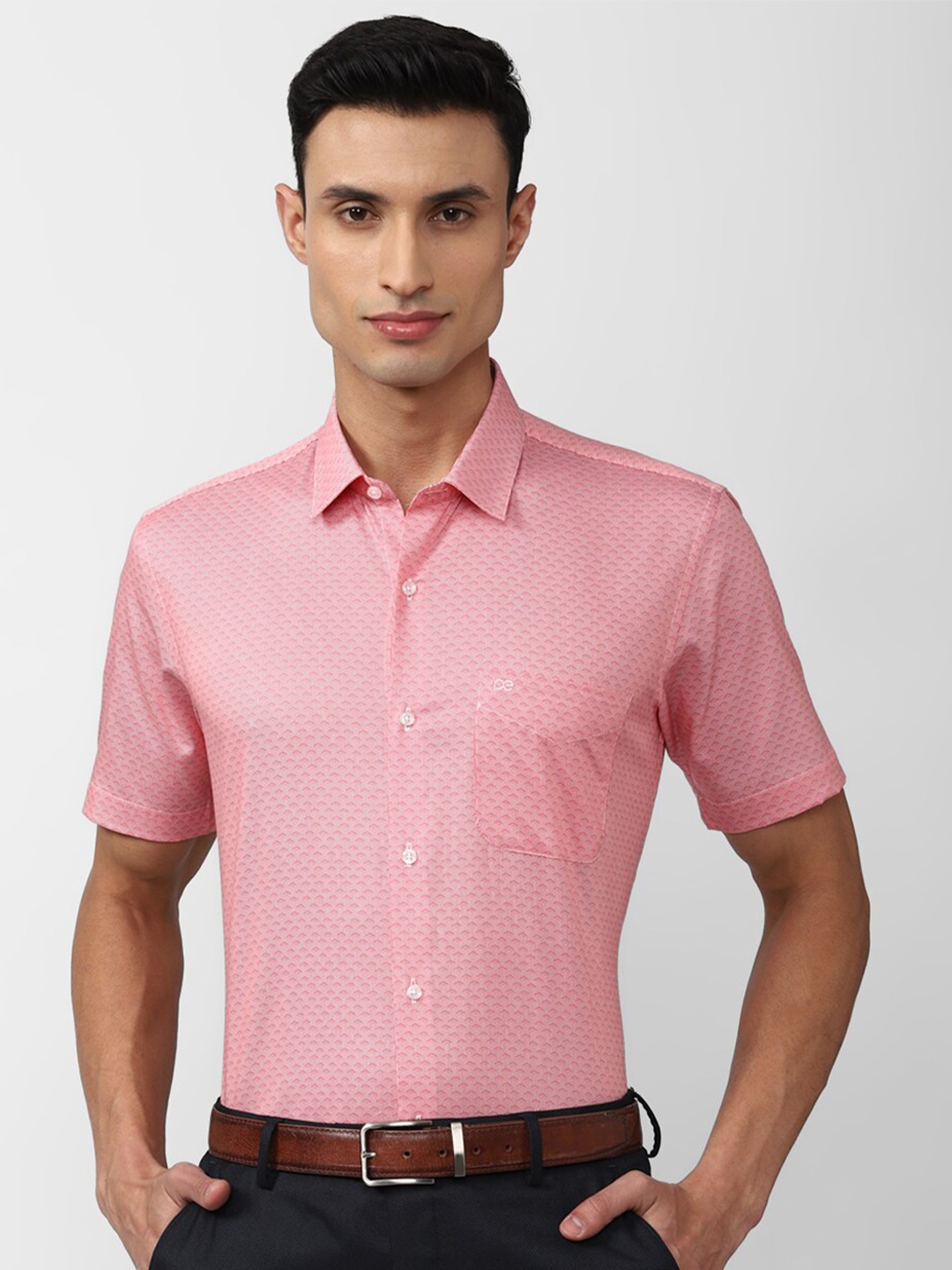 

Peter England Printed Formal Pure Cotton Shirt, Pink