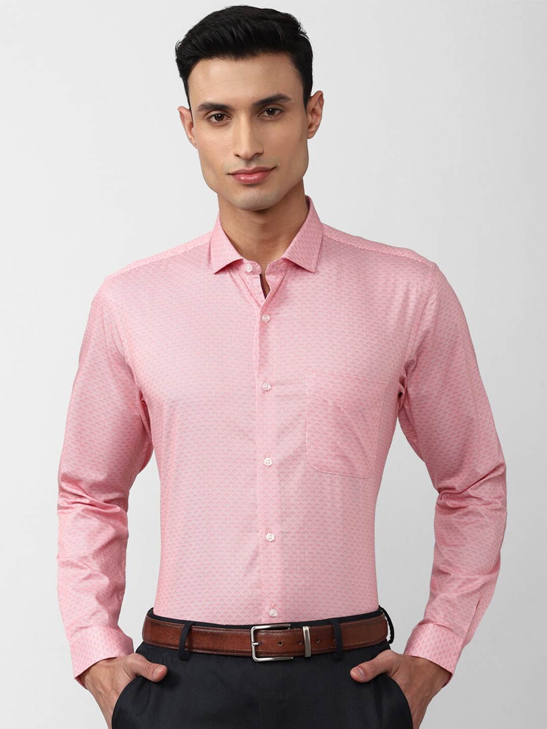 

Peter England Printed Formal Pure Cotton Shirt, Pink