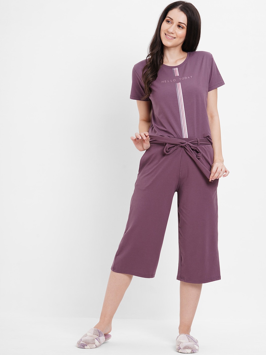 

Sweet Dreams Violet Round Neck Night suit