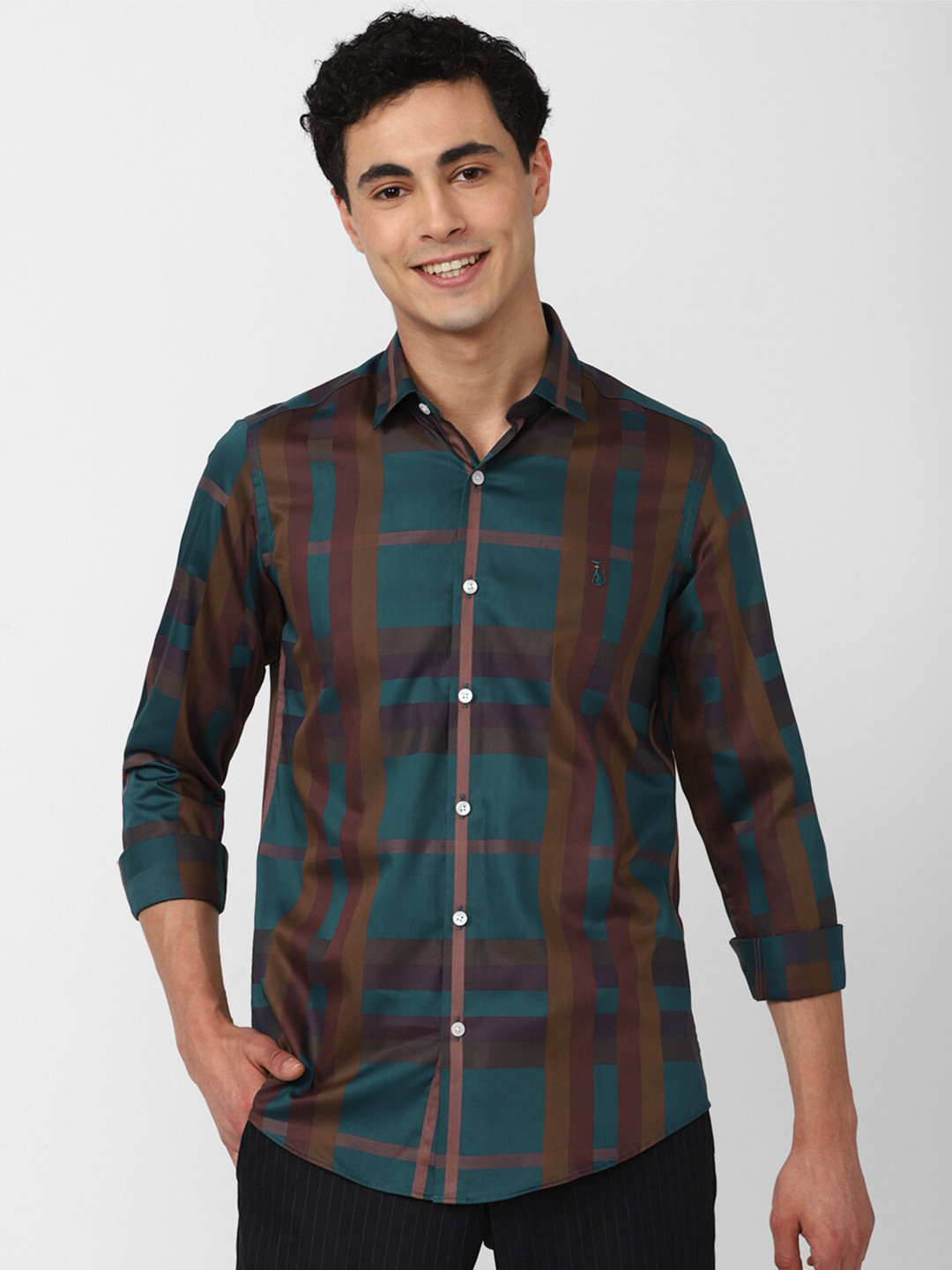 

SIMON CARTER LONDON Striped Slim Fit Cotton Casual Shirt, Navy blue