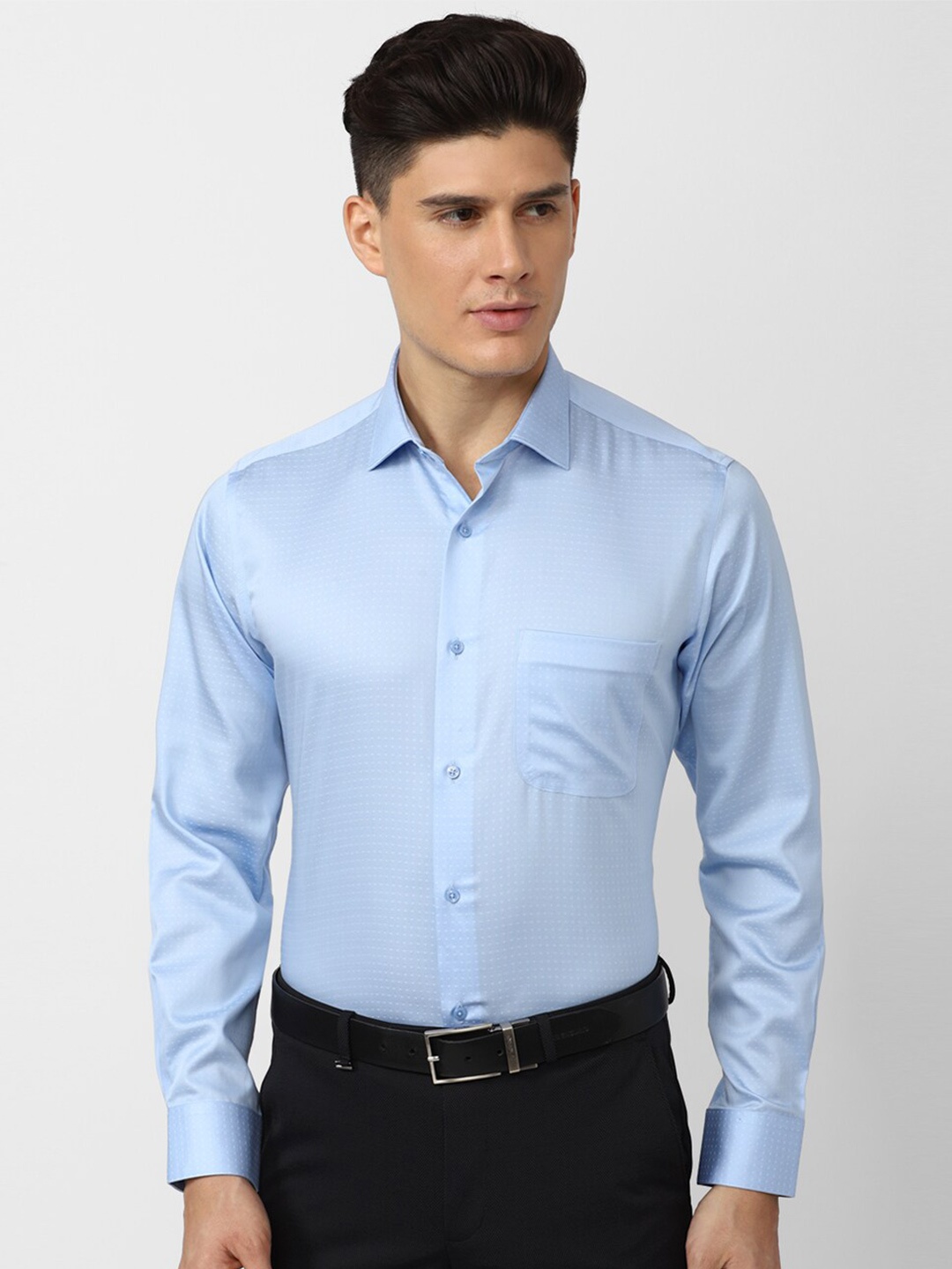 

Van Heusen Spread Collar Cotton Formal Shirt, Blue