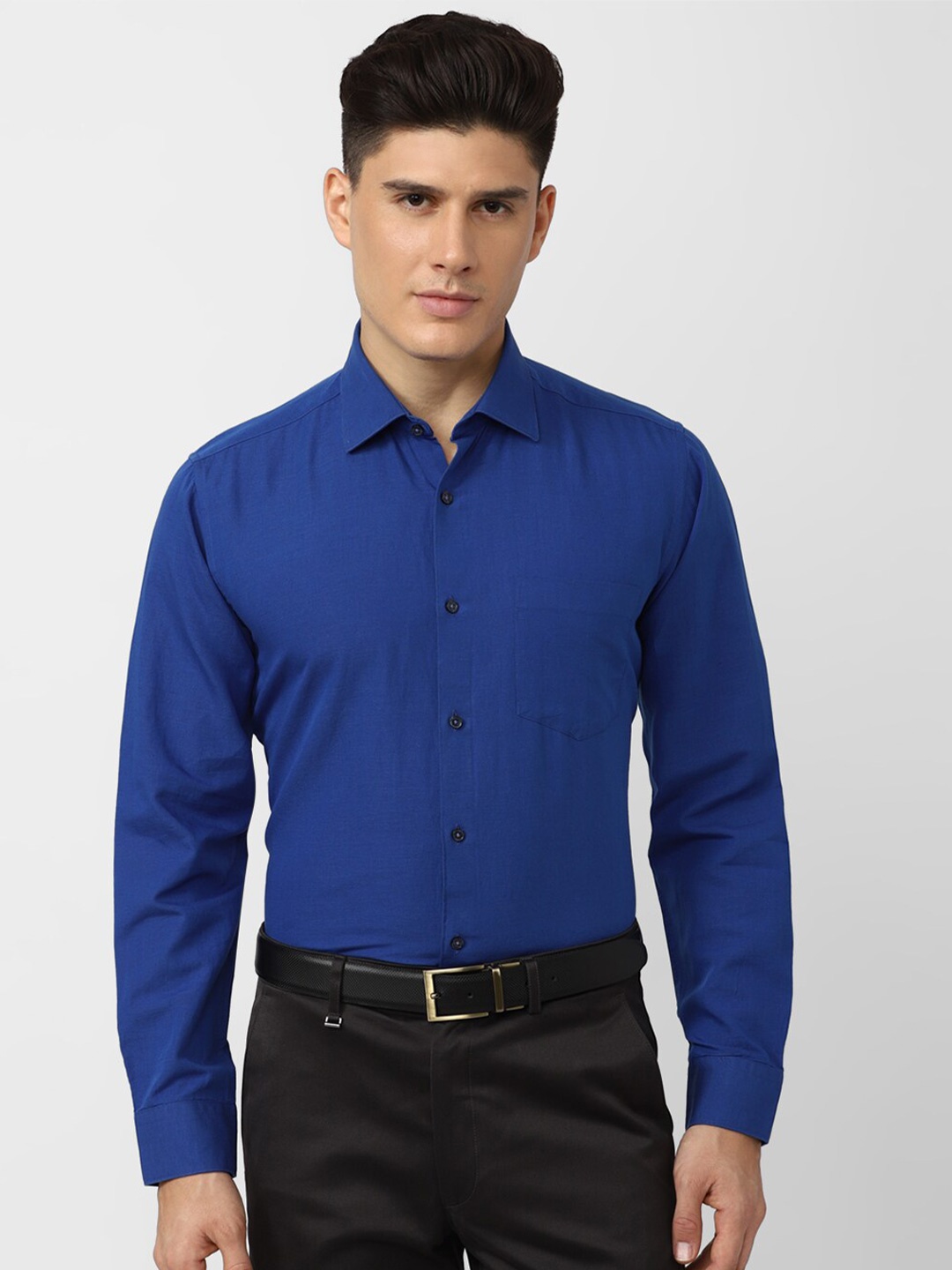 

Van Heusen Spread Collar Opaque Formal Shirt, Blue