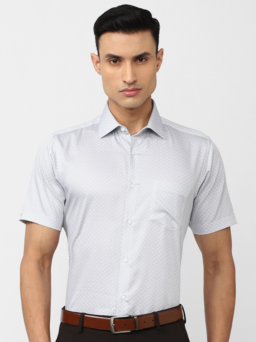 

Van Heusen Men Grey Printed Formal Shirt