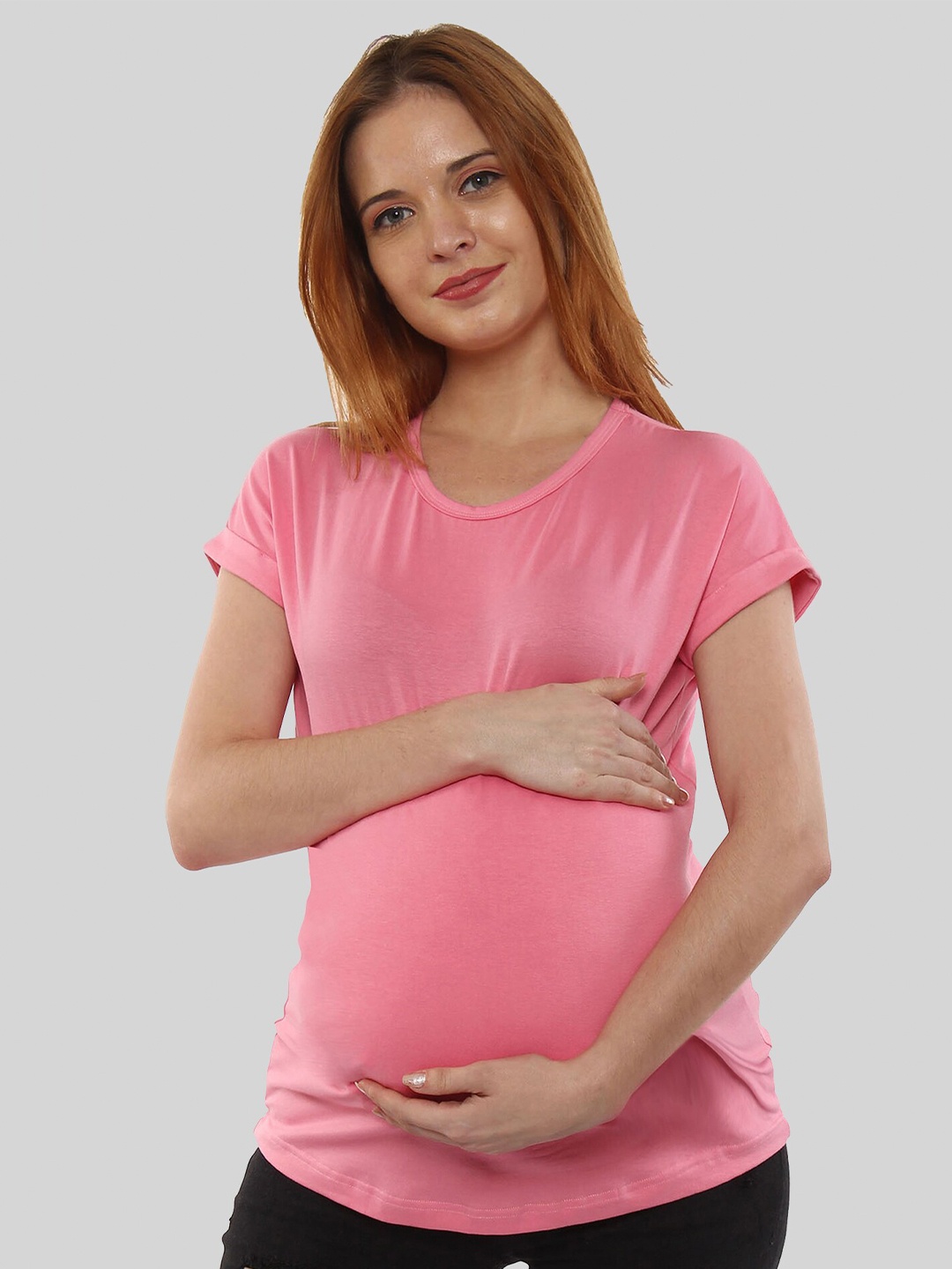 

SillyBoom Dolman Sleeves Cotton Maternity T-shirt, Pink