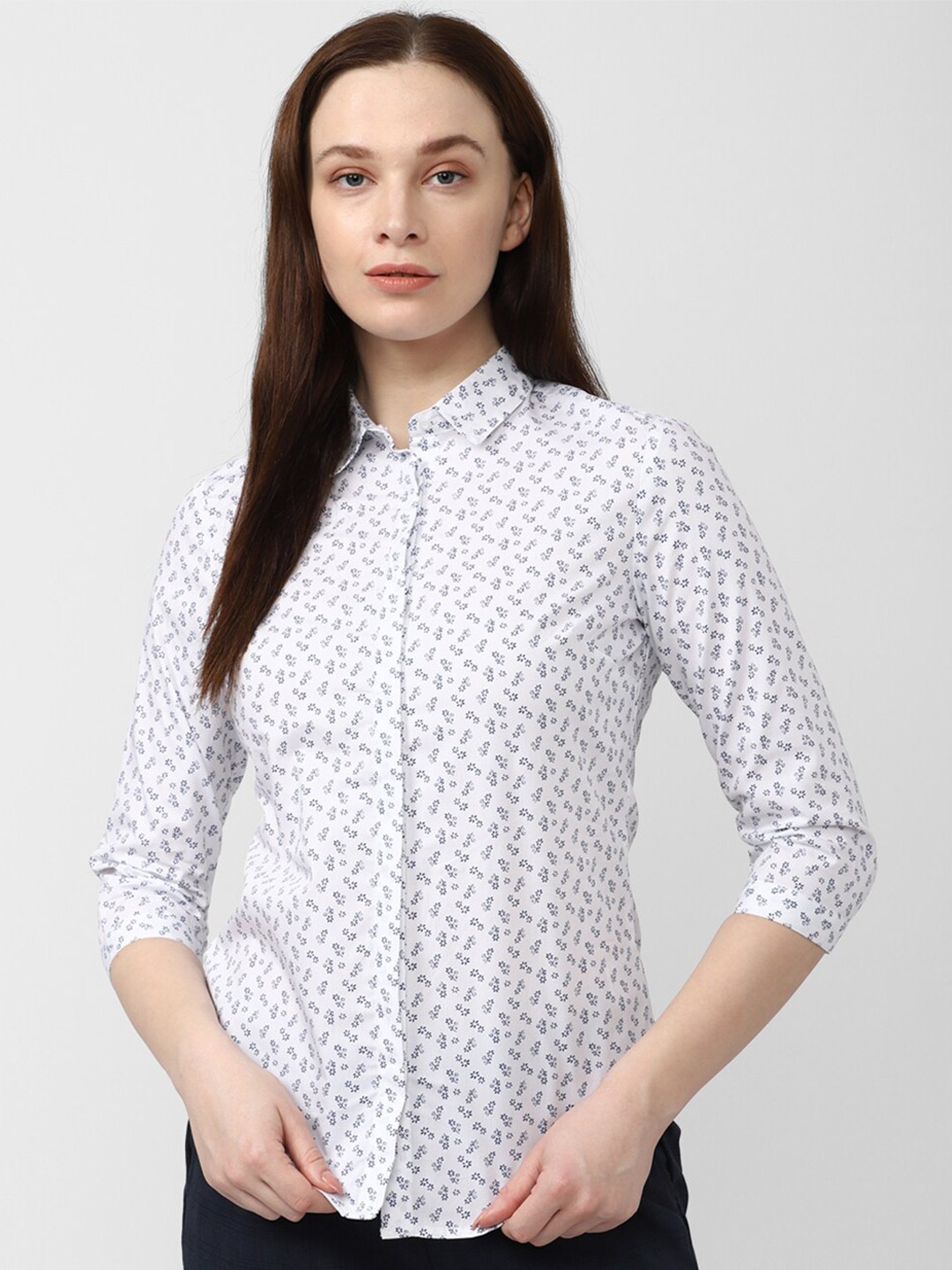 

Van Heusen Woman Printed Pure Cotton Formal Shirt, White