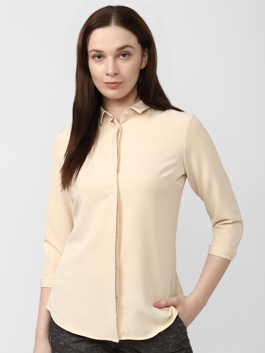 

Van Heusen Woman Formal Cotton Shirt, Beige