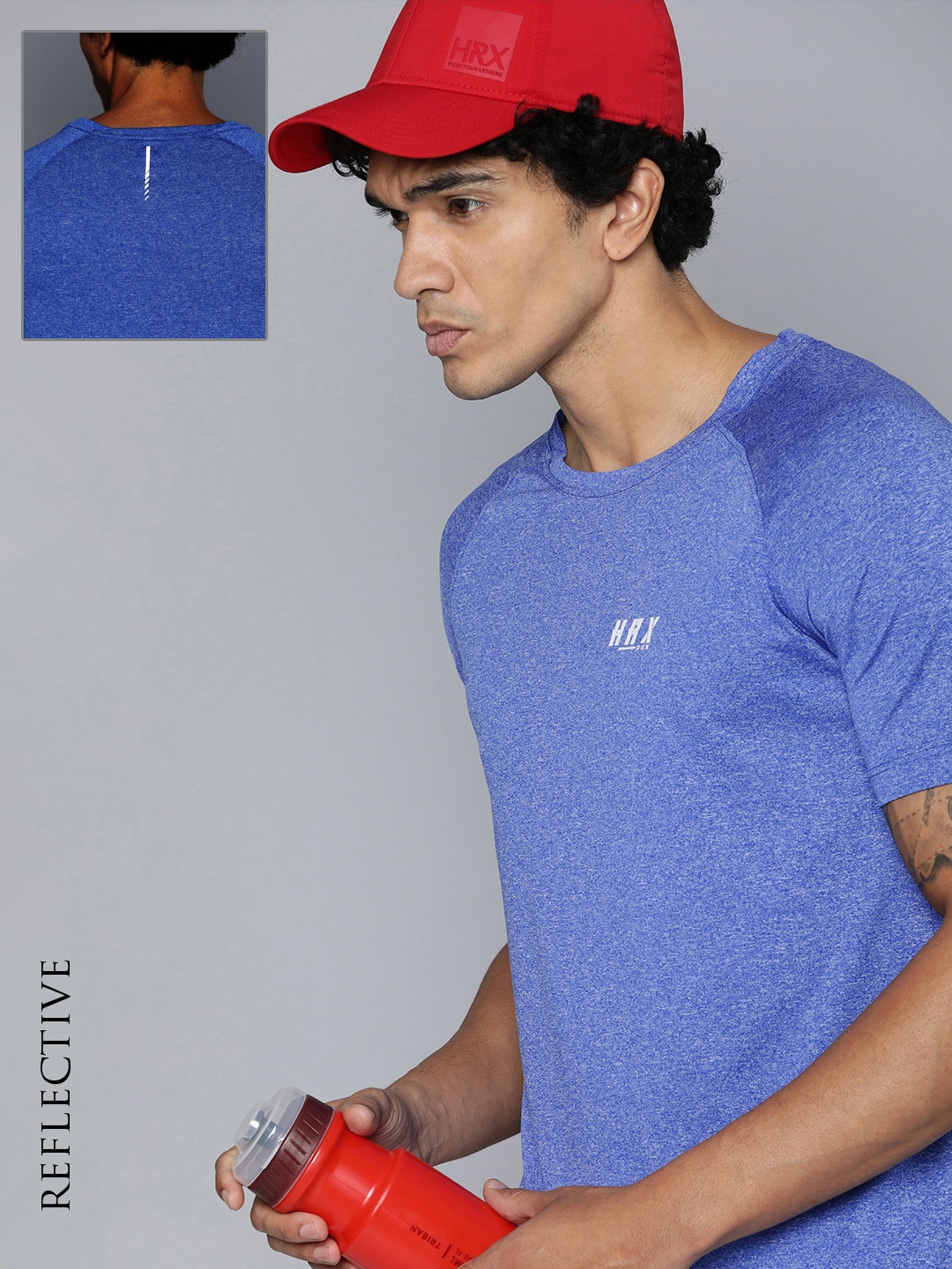 

HRX by Hrithik Roshan Men Reflective T-shirt, Blue