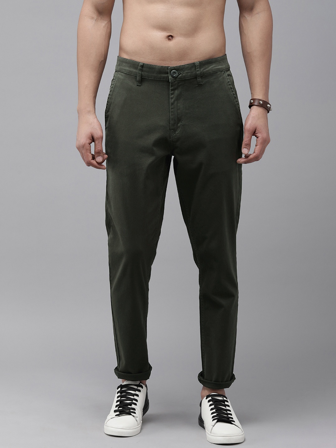 

The Roadster Life Co. Men Mid-Rise Chinos, Olive