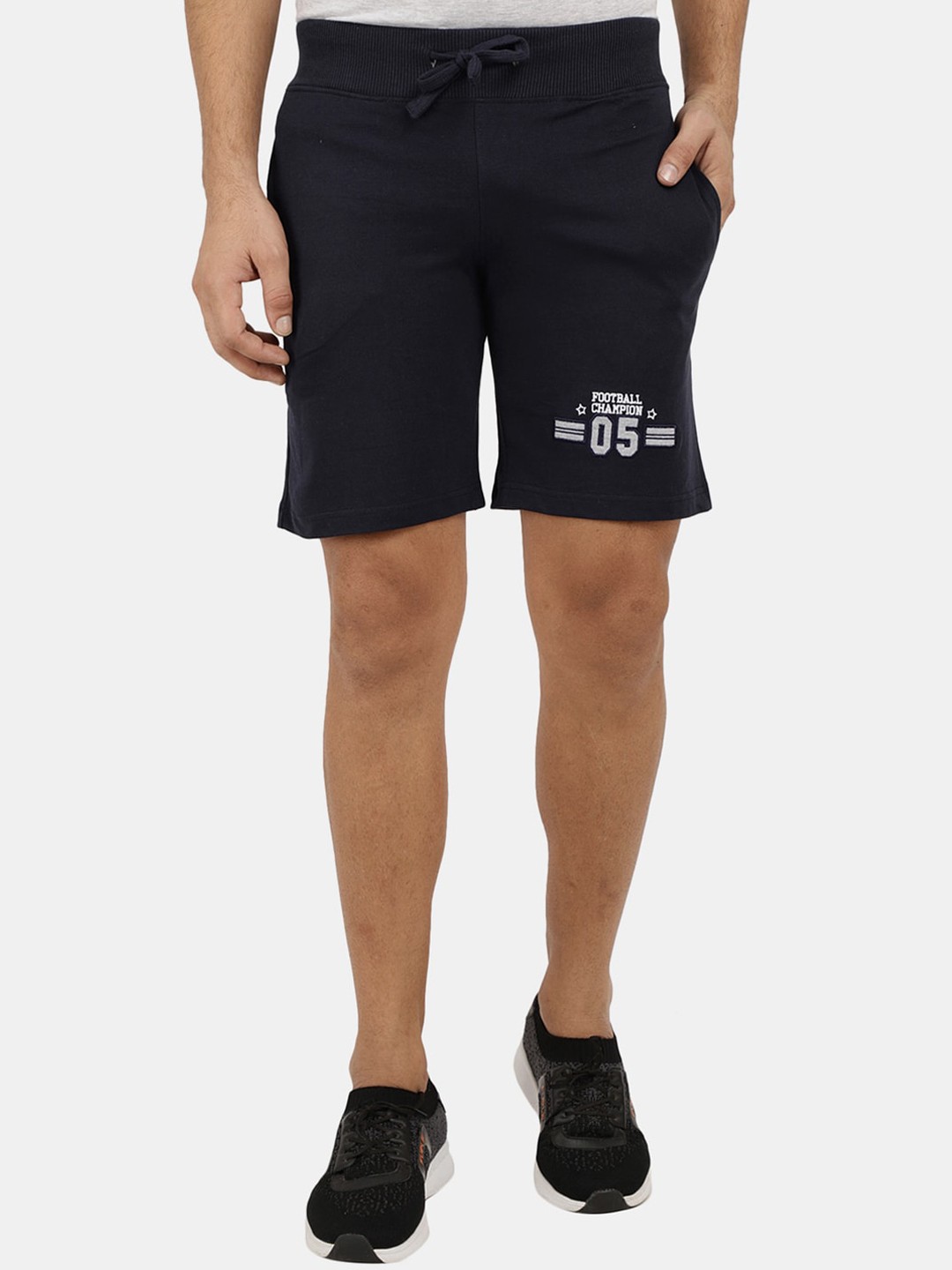 

V-Mart Men Mid-Rise Cotton Sports Shorts, Navy blue