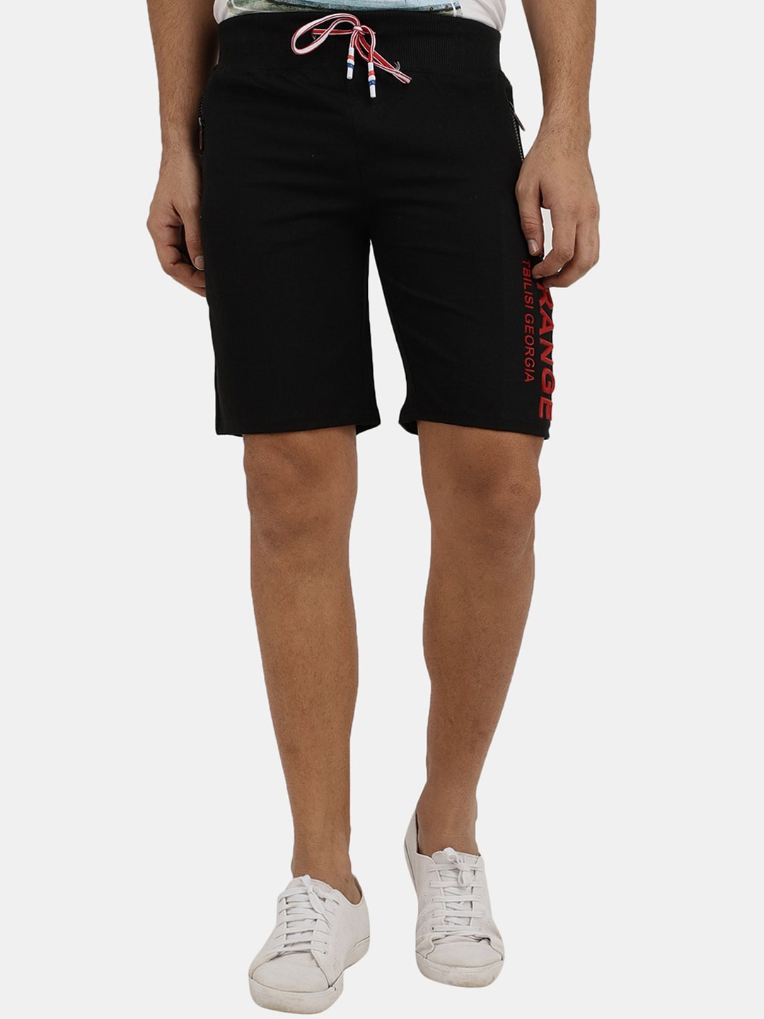 

V-Mart Men Mid-Rise Cotton Shorts, Black
