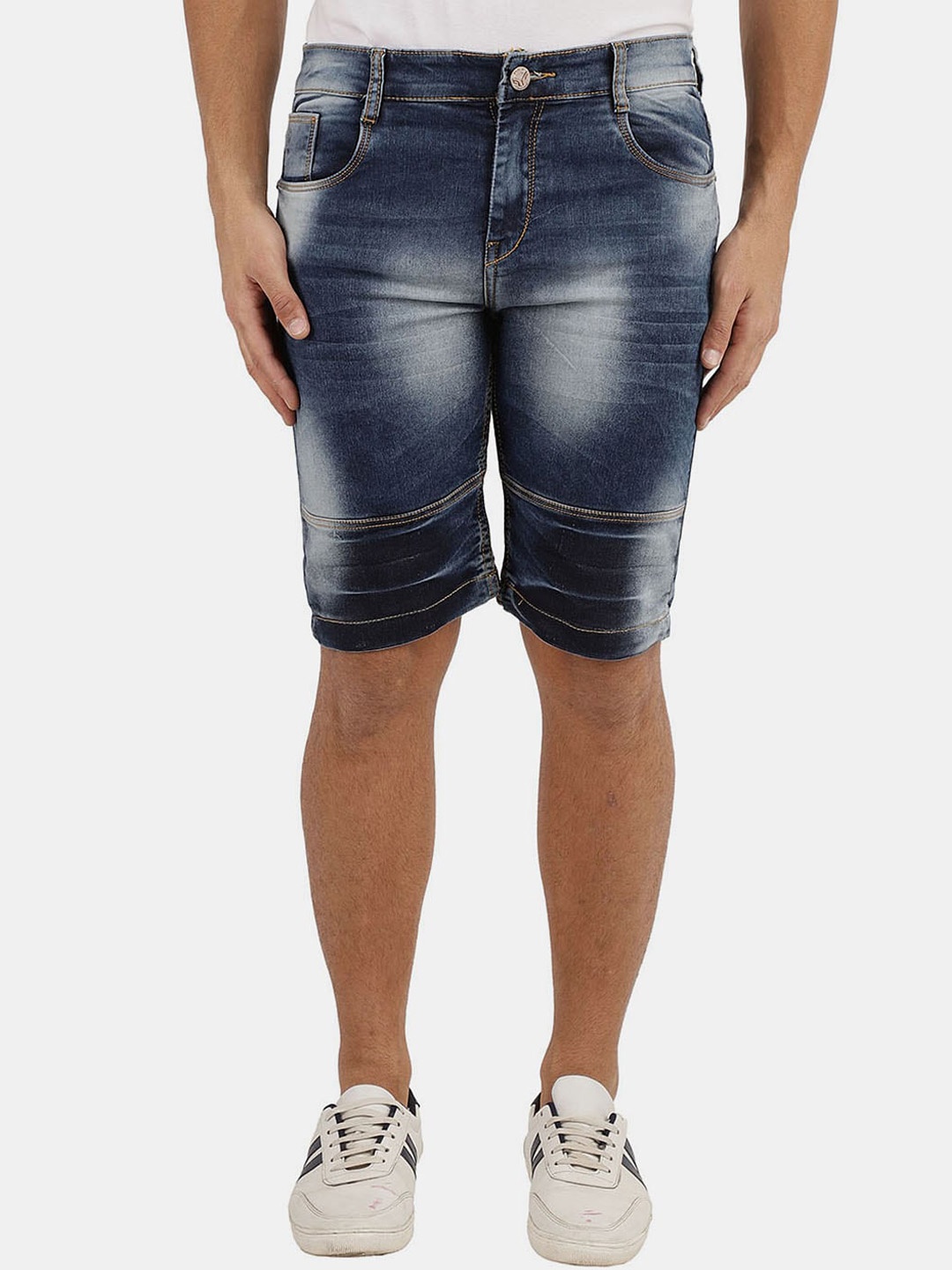 

V-Mart Men Washed Denim Shorts, Blue