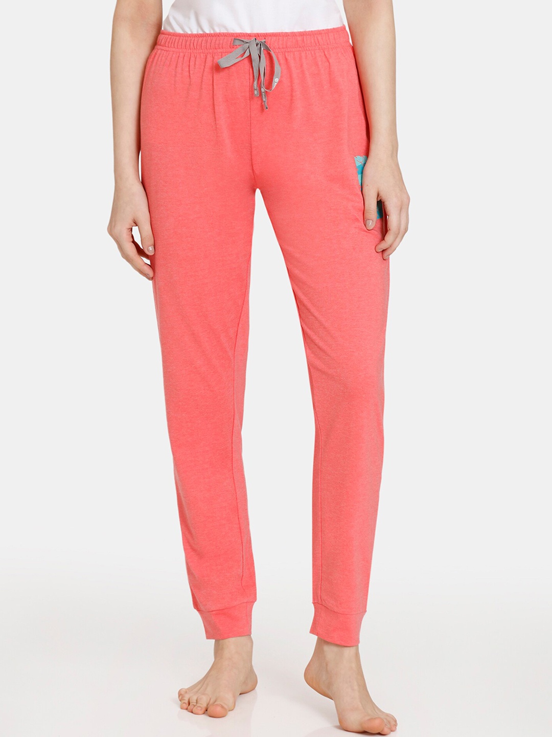 

Rosaline by Zivame Knitted Mid-Rise Joggers, Pink