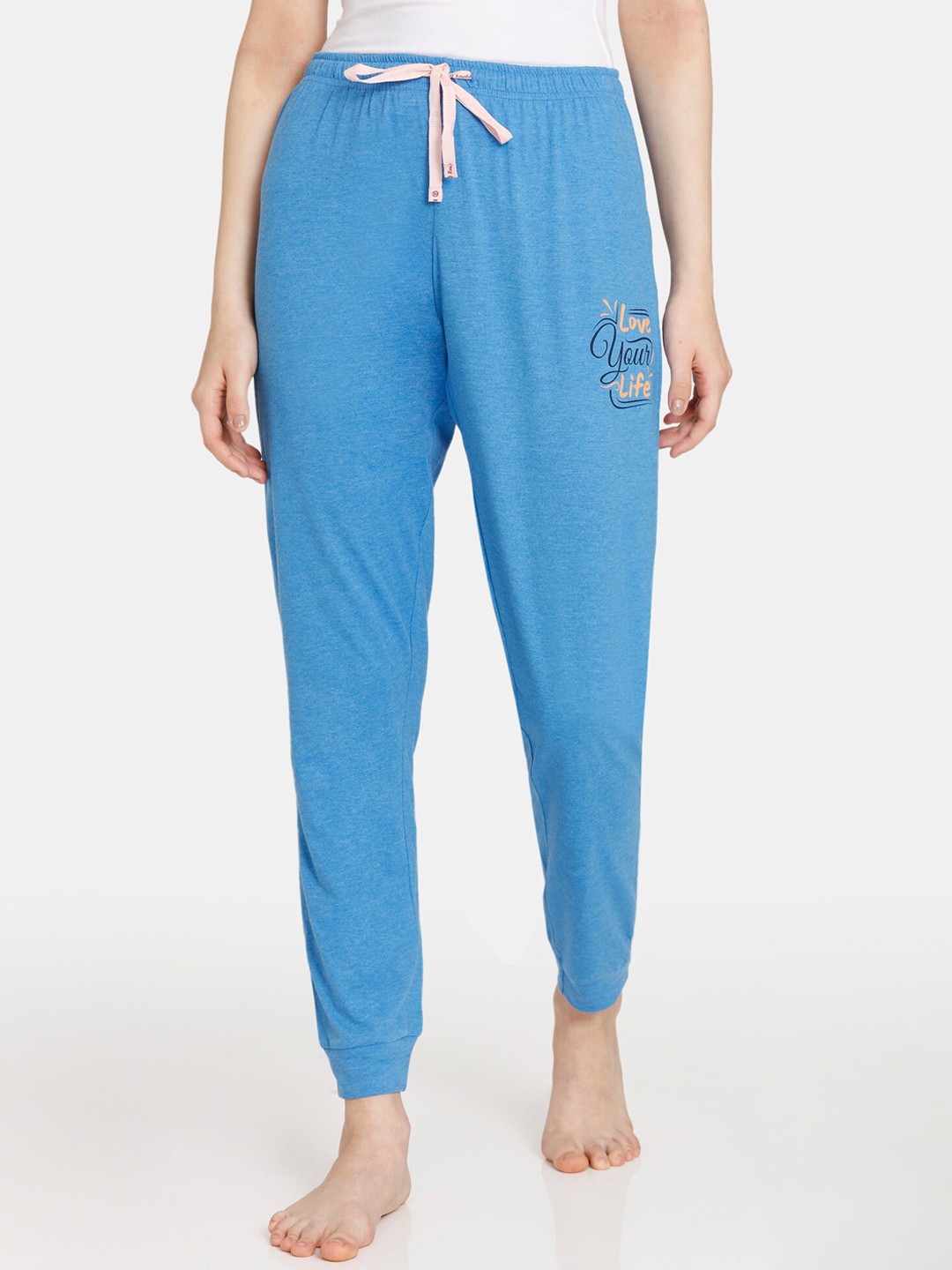 

Rosaline by Zivame Women Mid-Rise Lounge Pants, Blue