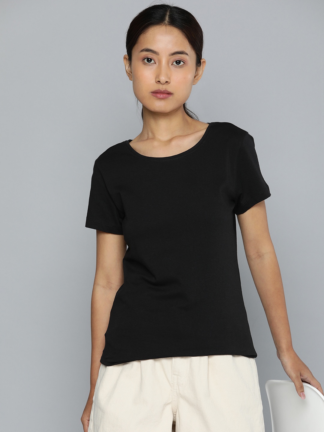 

ether Solid T-shirt, Black