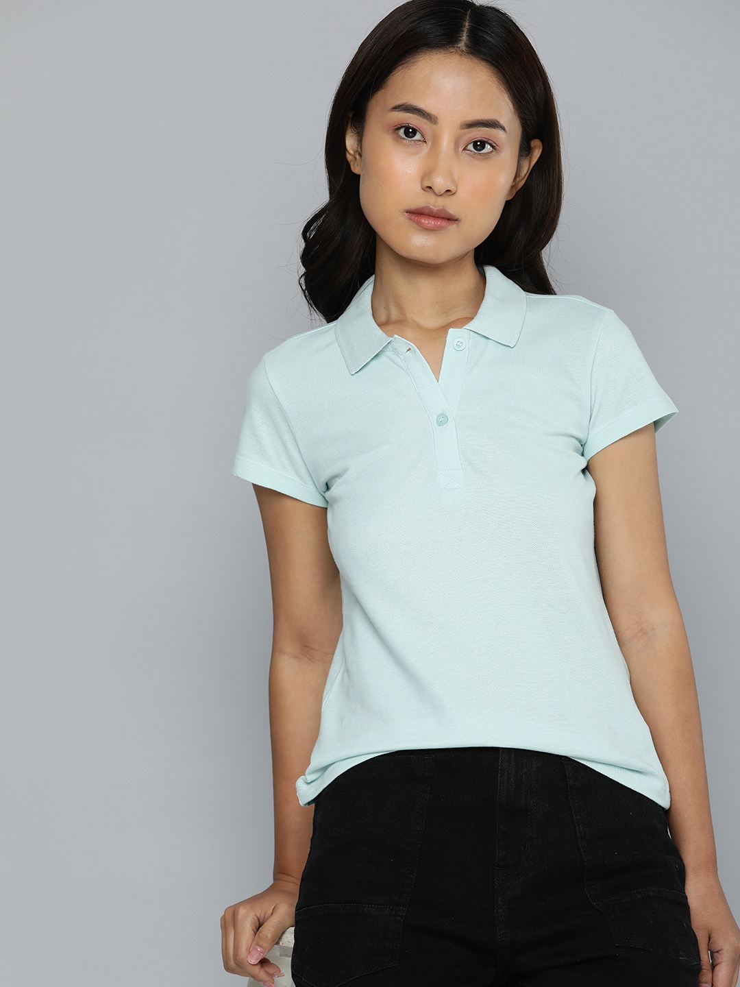 

ether Polo Collar T-shirt, Blue