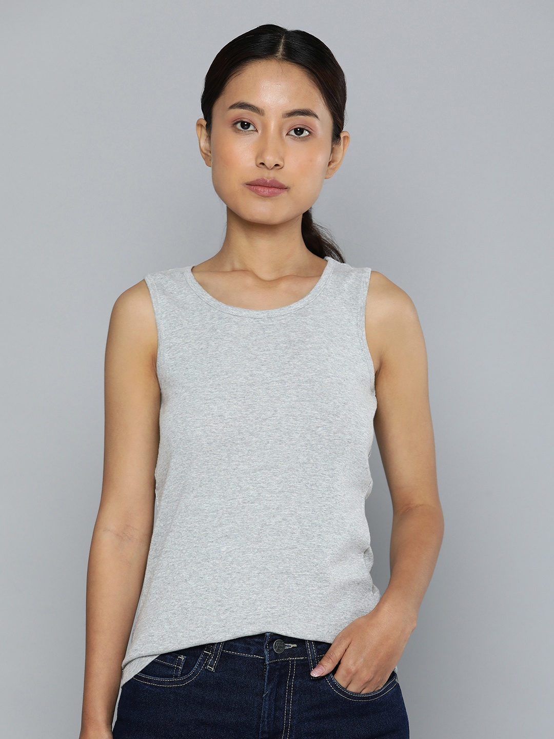 

ether Cotton Tank Top, Grey