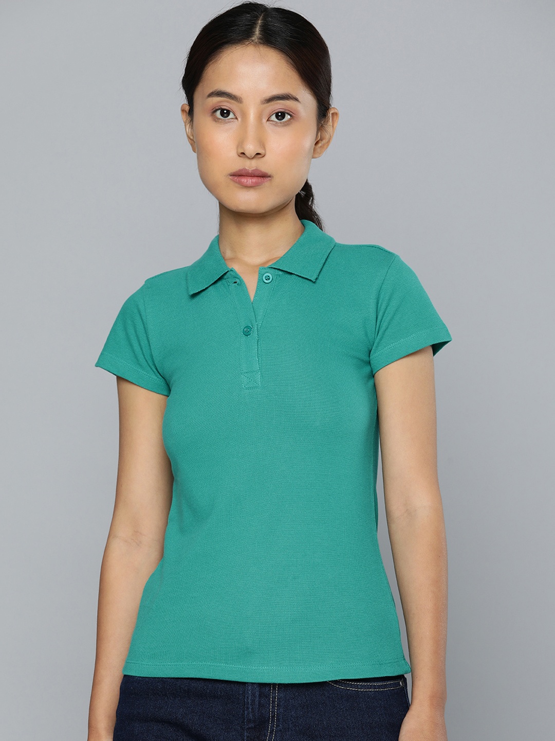 

ether Polo Collar T-shirt, Green