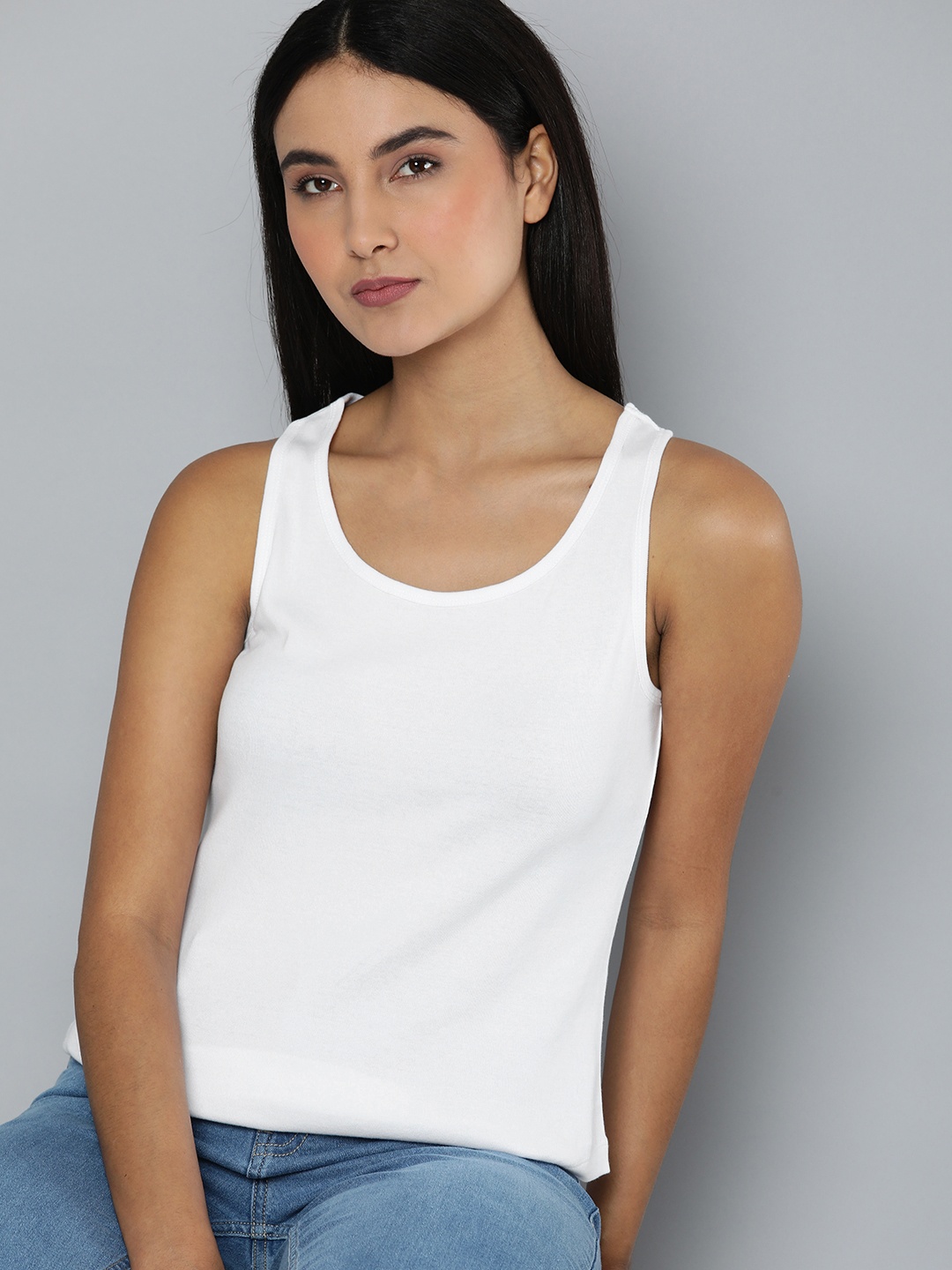 

ether Cotton Tank Top, White
