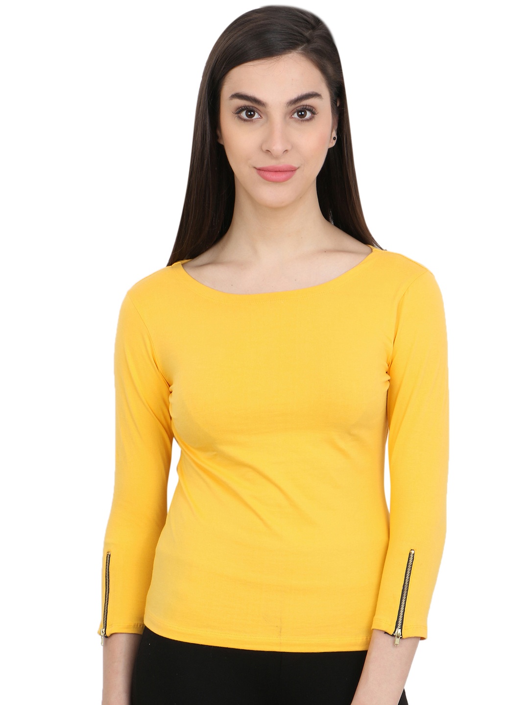 

Cation Women Yellow Solid Top