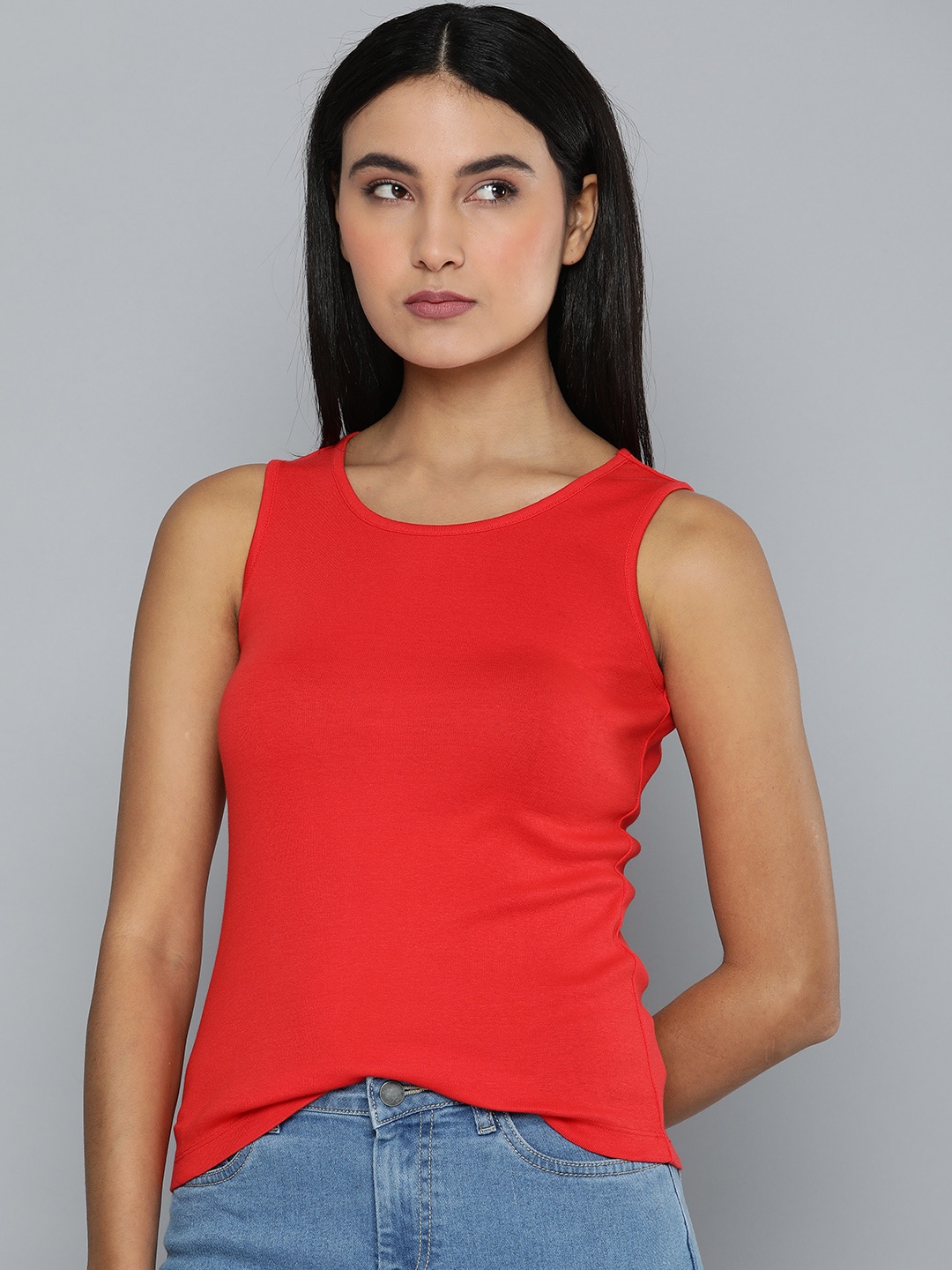 

ether Cotton Tank Top, Red