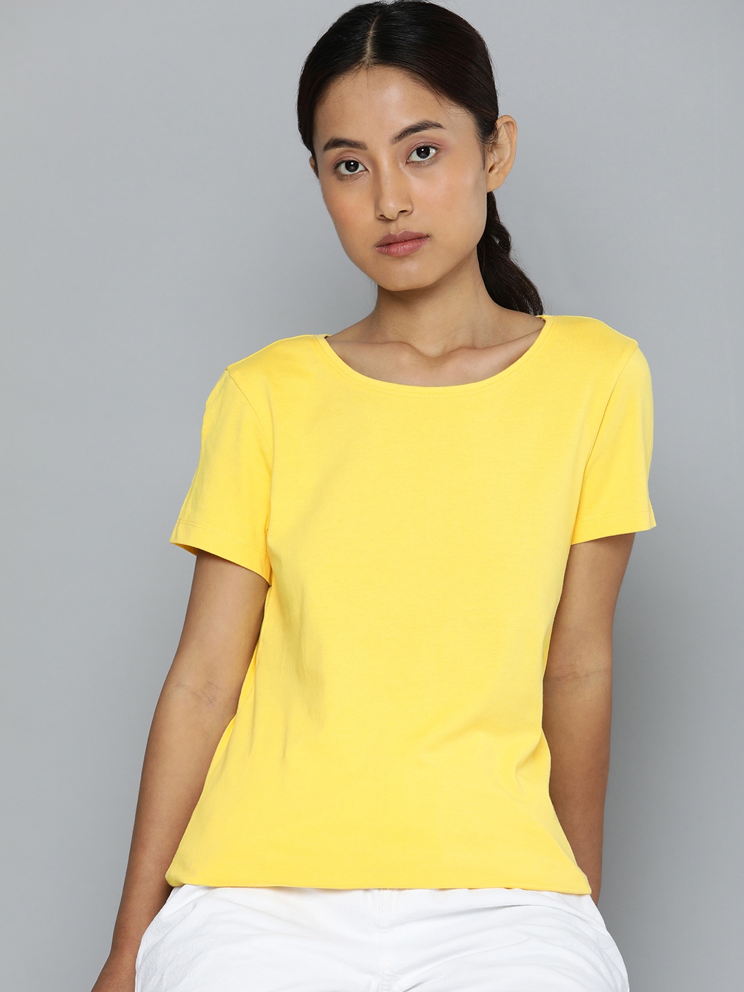

ether Solid T-shirt, Yellow