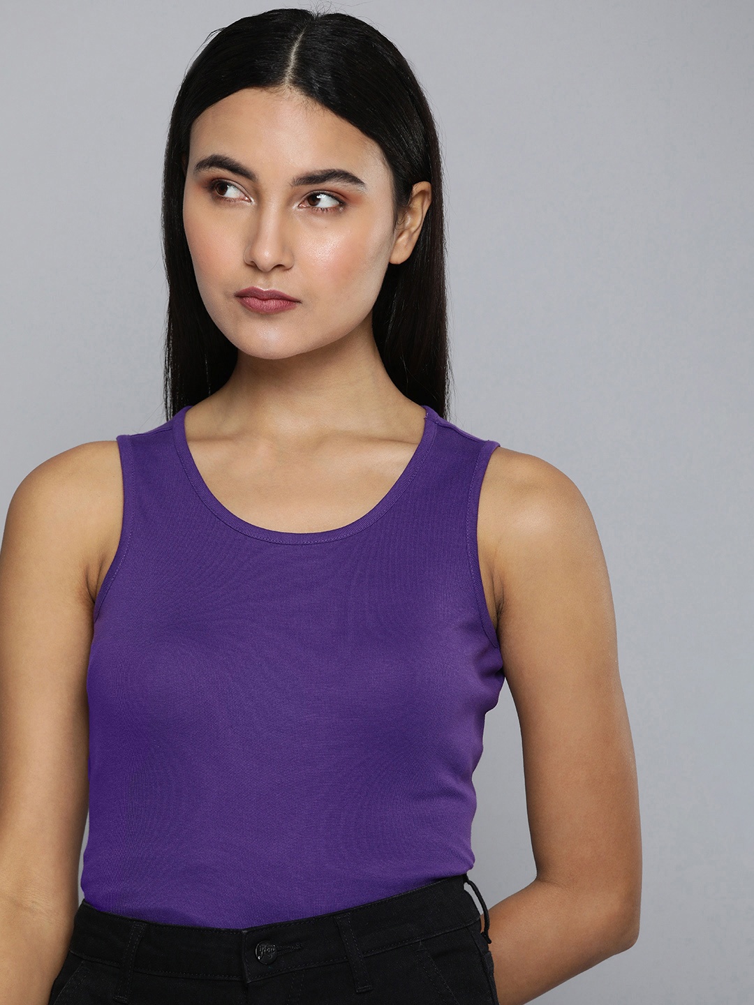 

ether Cotton Tank Top, Purple