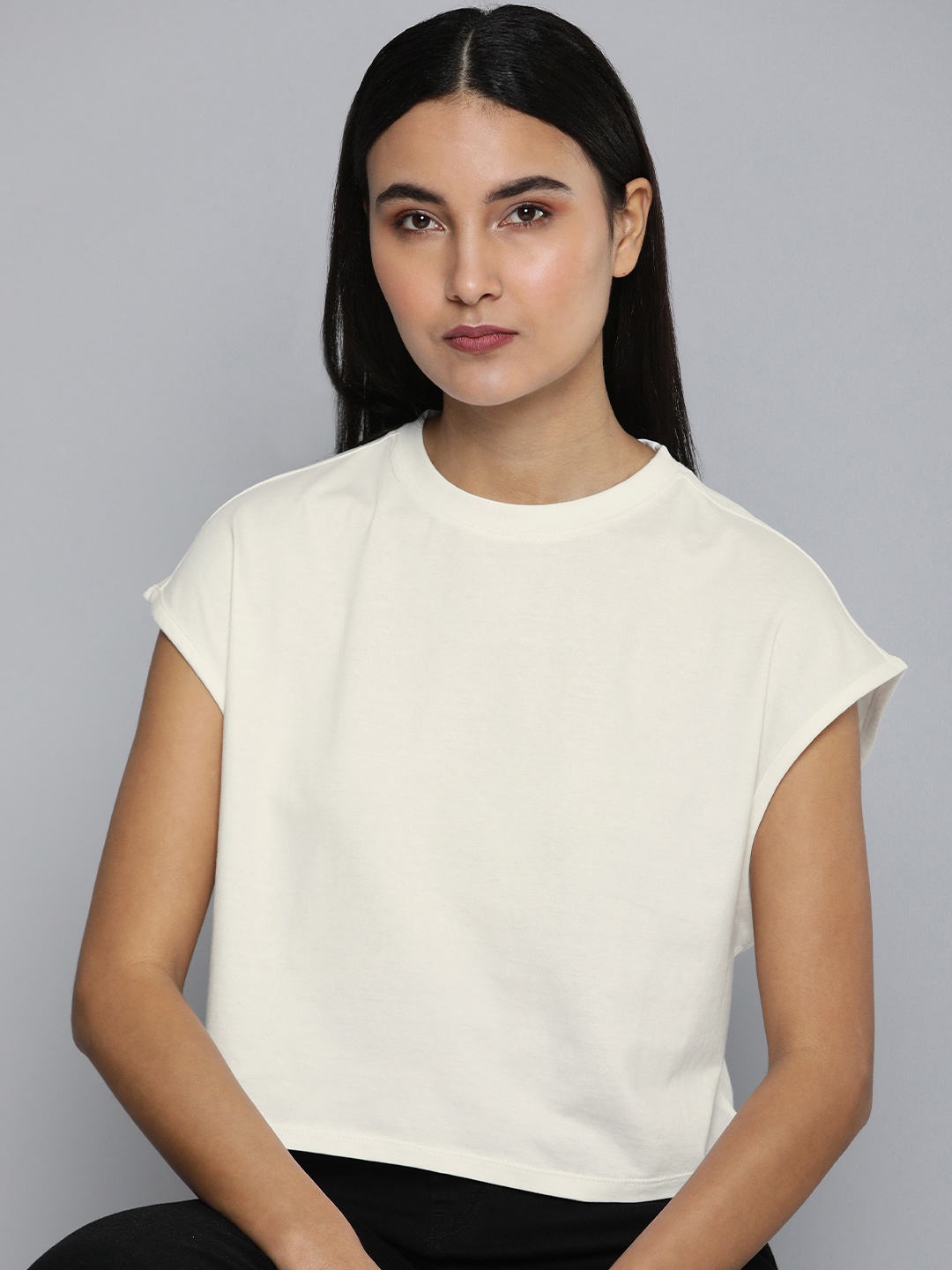 

ether Extended Sleeves Boxy T-shirt, Off white